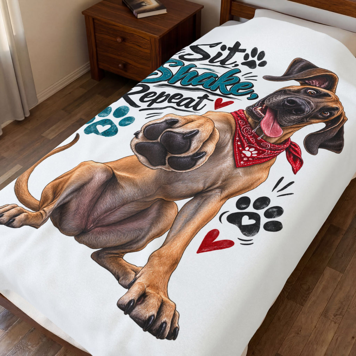 Dog Paw Throw Blanket