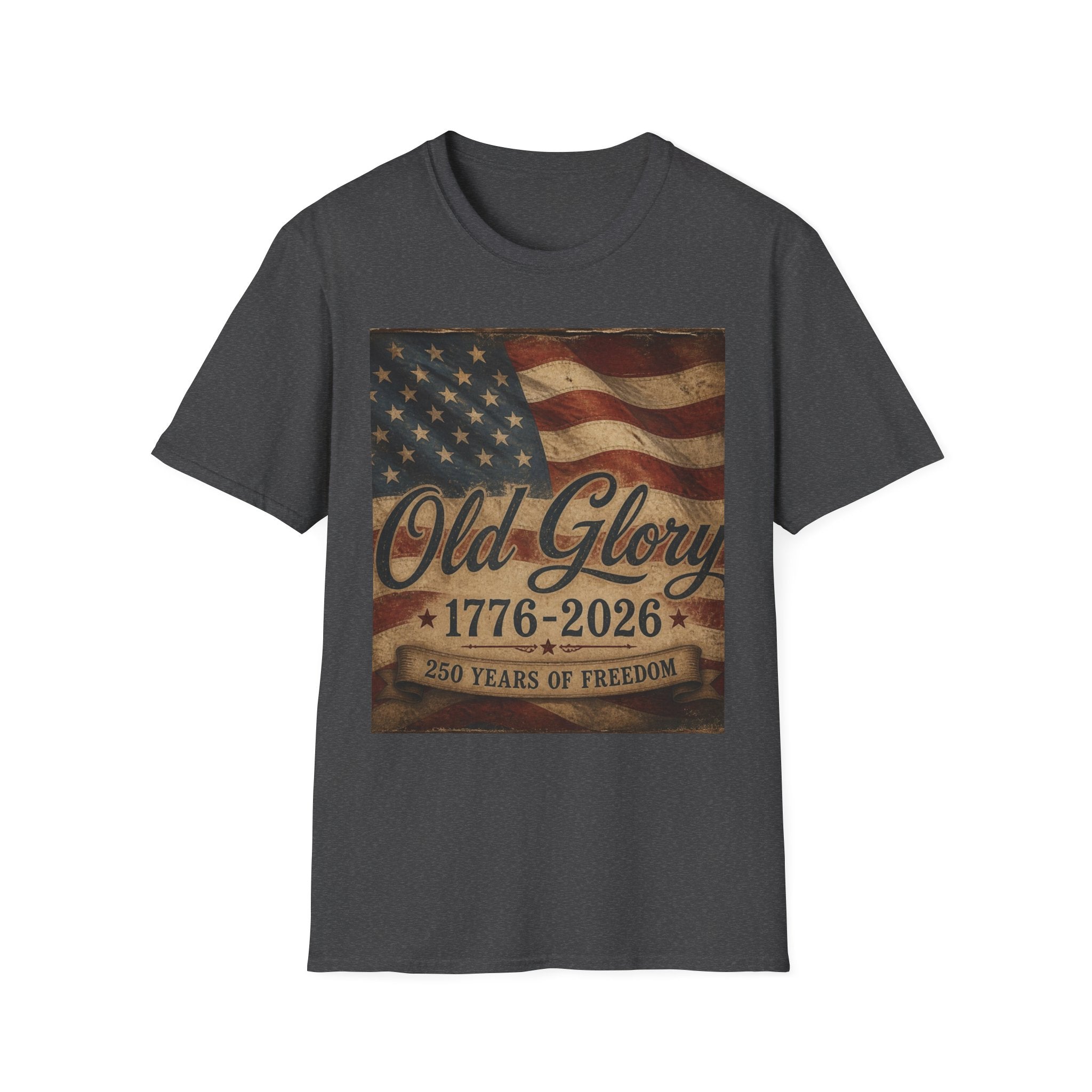 Old Glory Flag T-Shirt — 1776-2026 Vintage American Patriot Tee