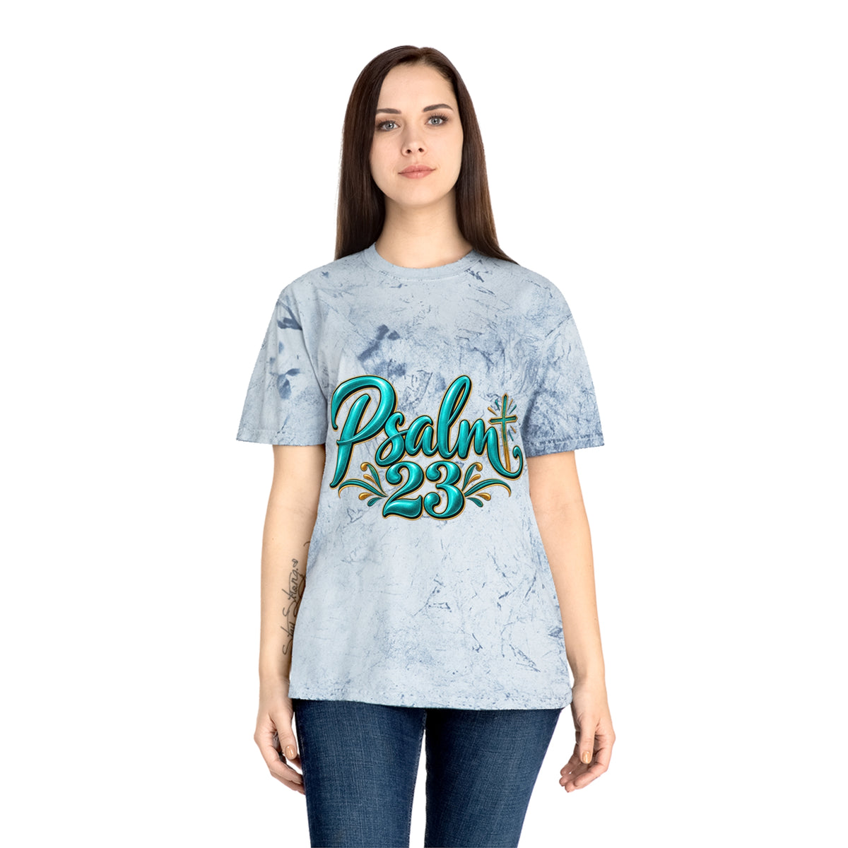 Psalm 23 Tie-Dye T-Shirt — Vintage Scripture Tee with Psalm 23 Verse