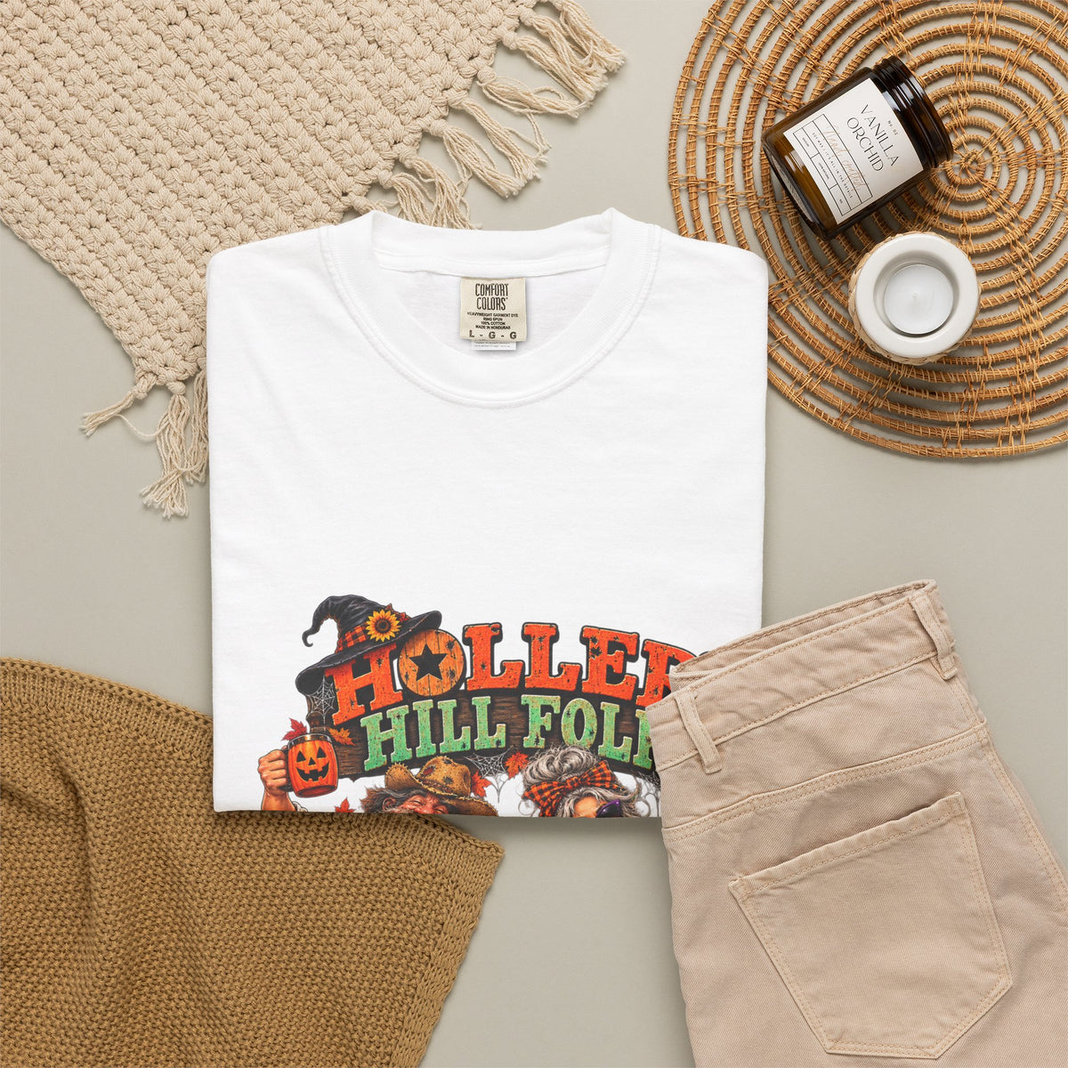 Halloween Holler Hill Folk T-Shirt — "Happy Halloween" Vintage Horror Design
