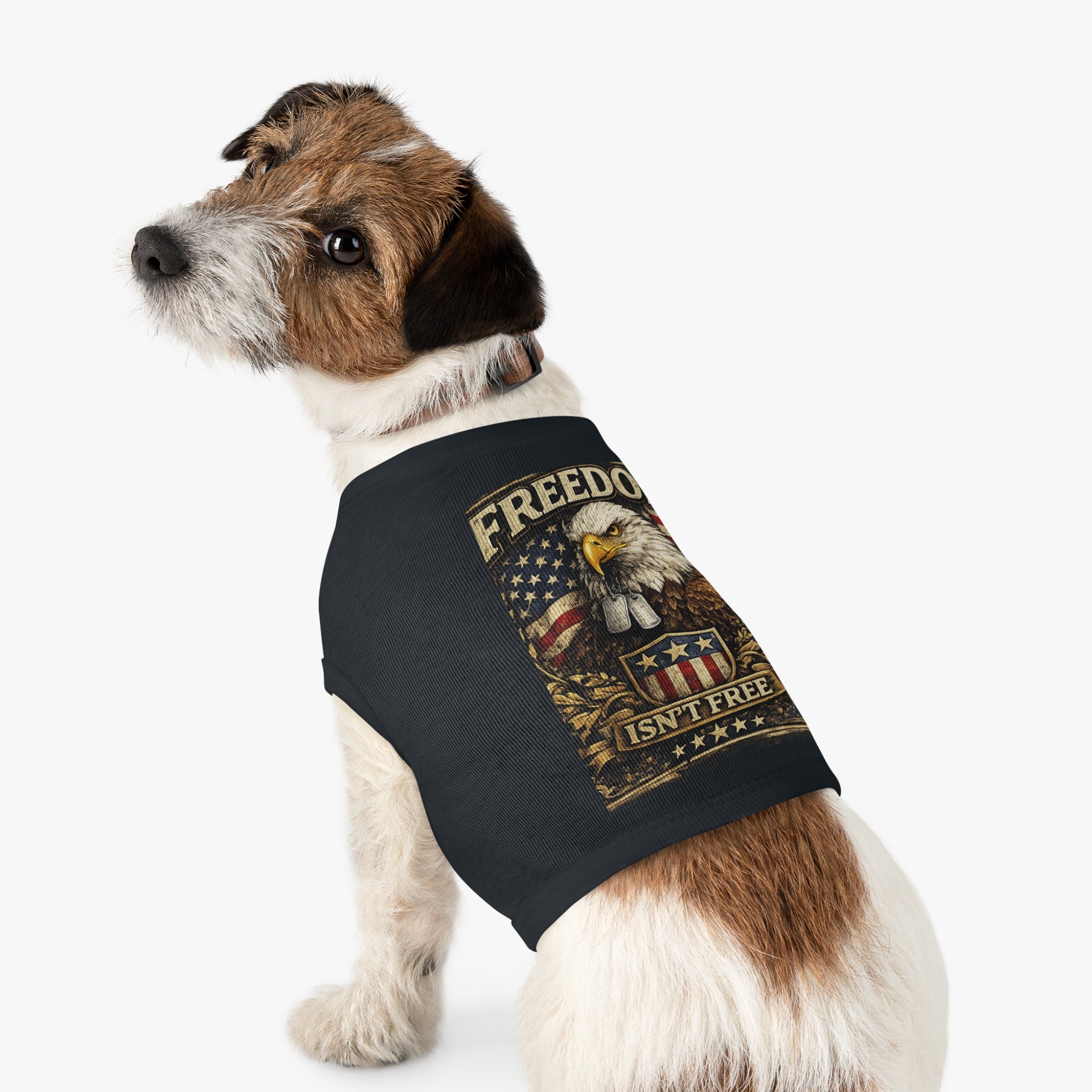 Patriotic Pet Tank Top — "Freedom Isn't Free" Eagle & American Flag