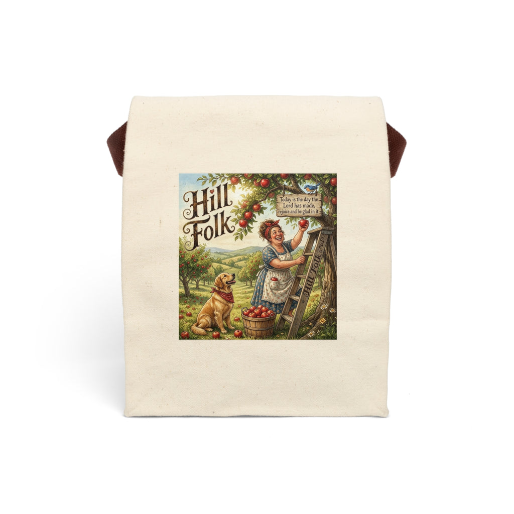 Canvas Lunch Bag — Vintage 'Hill Folk' Orchard Design