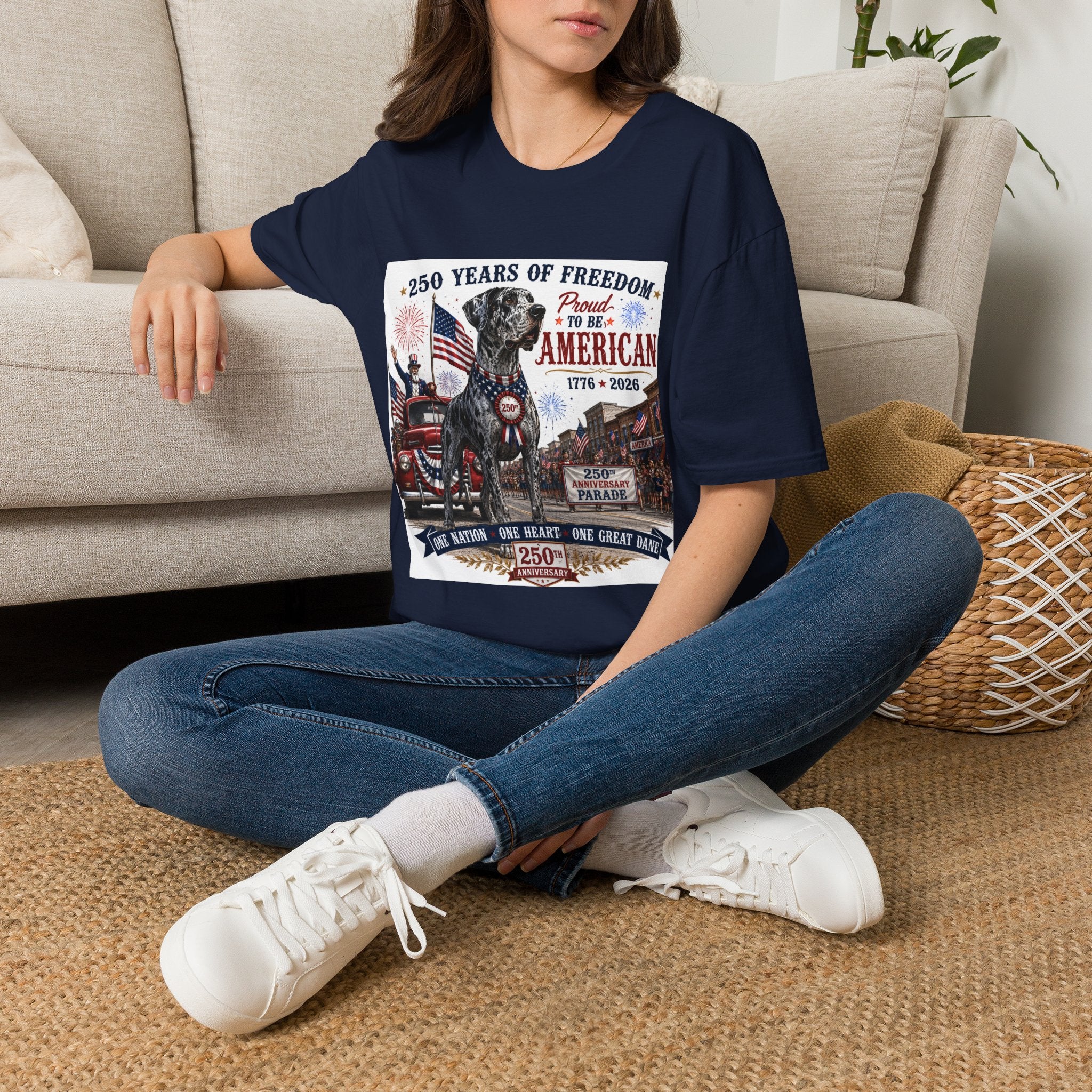 250th Great Dane T-Shirt — 1776–2026 Patriotic Tee