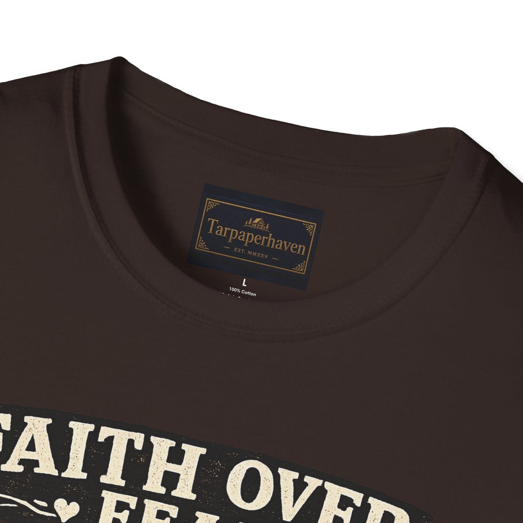 Faith Over Fear Quilting T‑Shirt — Chicken & Sewing Machine Graphic