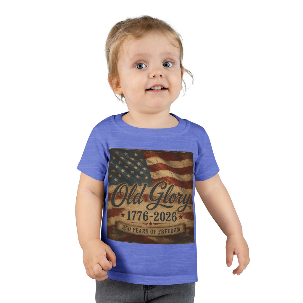 Toddler T-Shirt - "Old Glory 1776-2026"  Patriotic Flag Tee