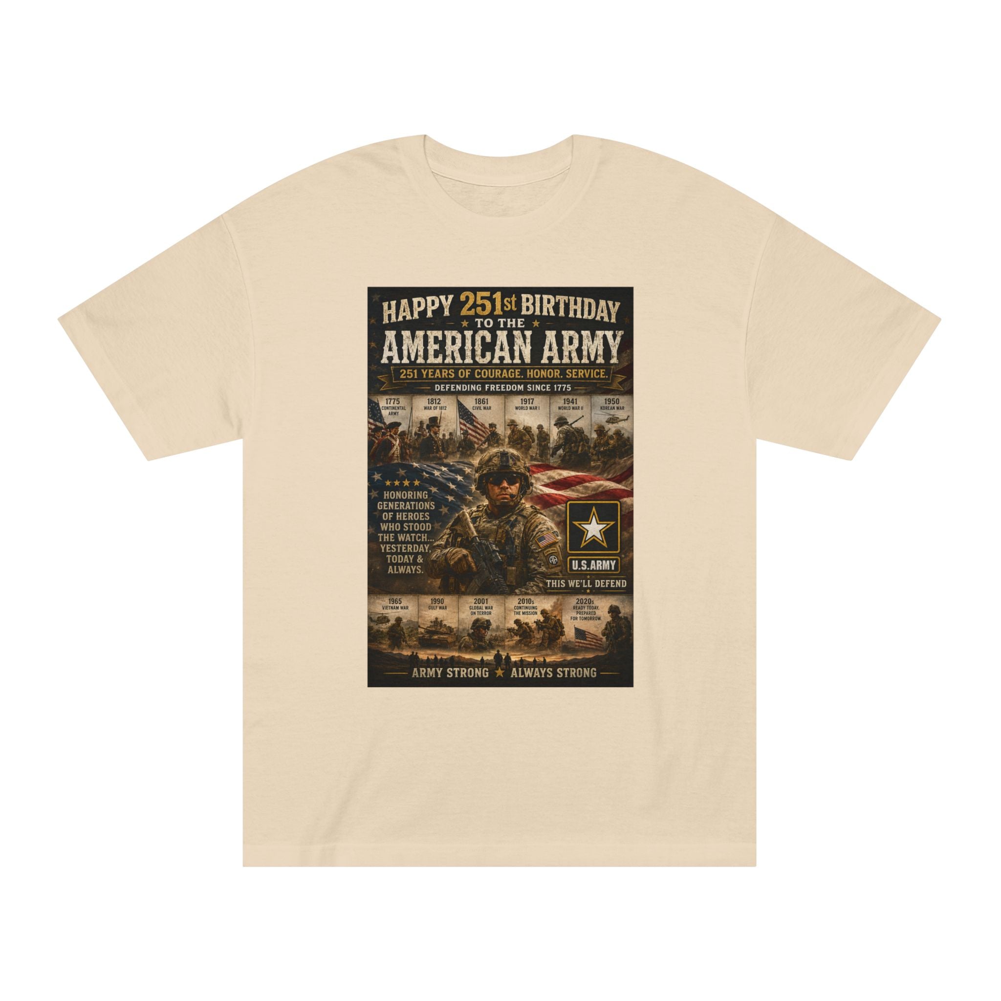 American Army 251st Birthday T-Shirt — Patriotic Military Tribute Tee