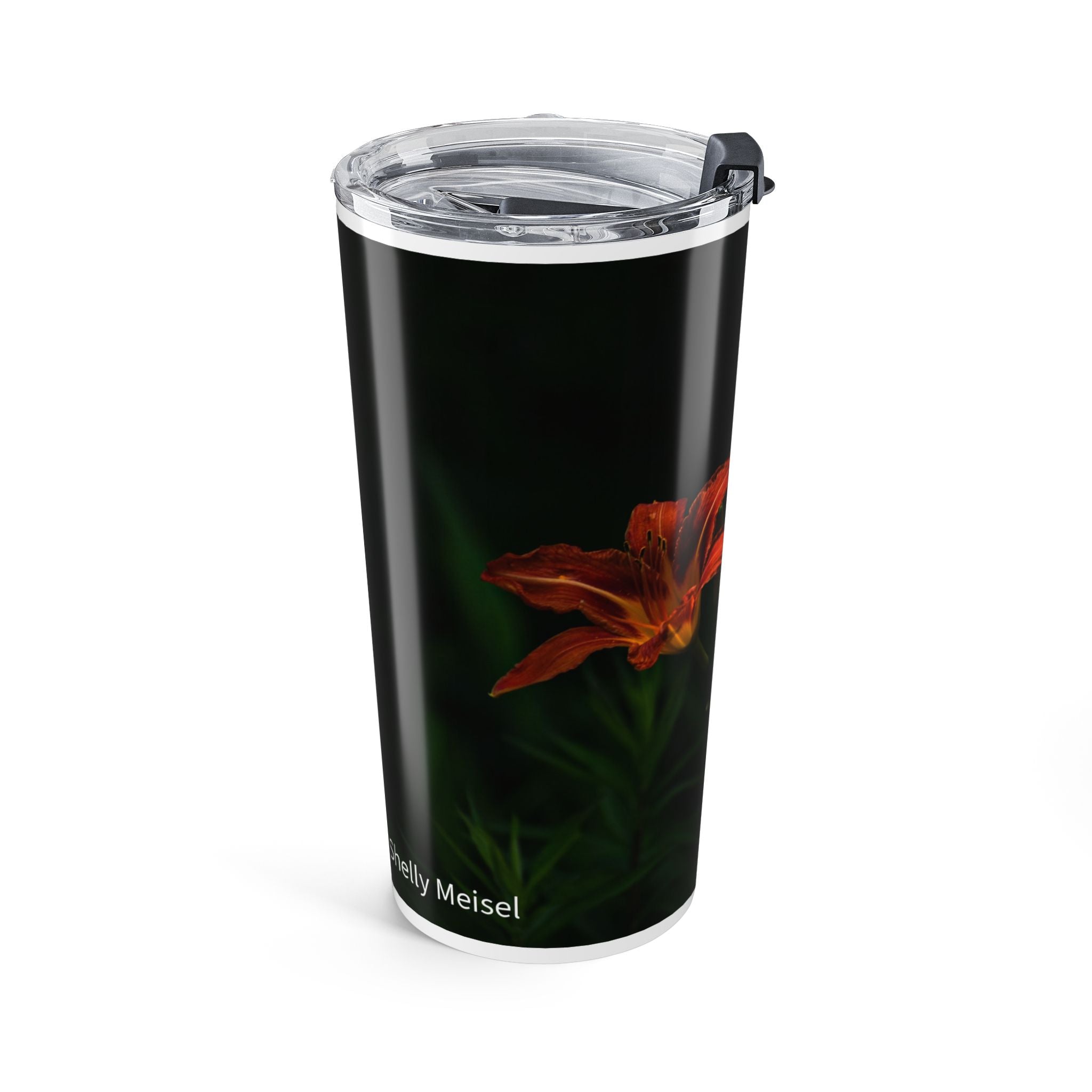 20oz  Tumbler — Dark Lily Flowers Insulated Travel Cup