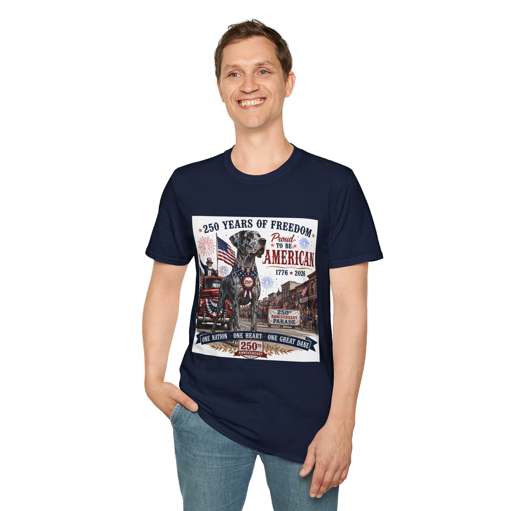 250th Great Dane T-Shirt — 1776–2026 Patriotic Tee