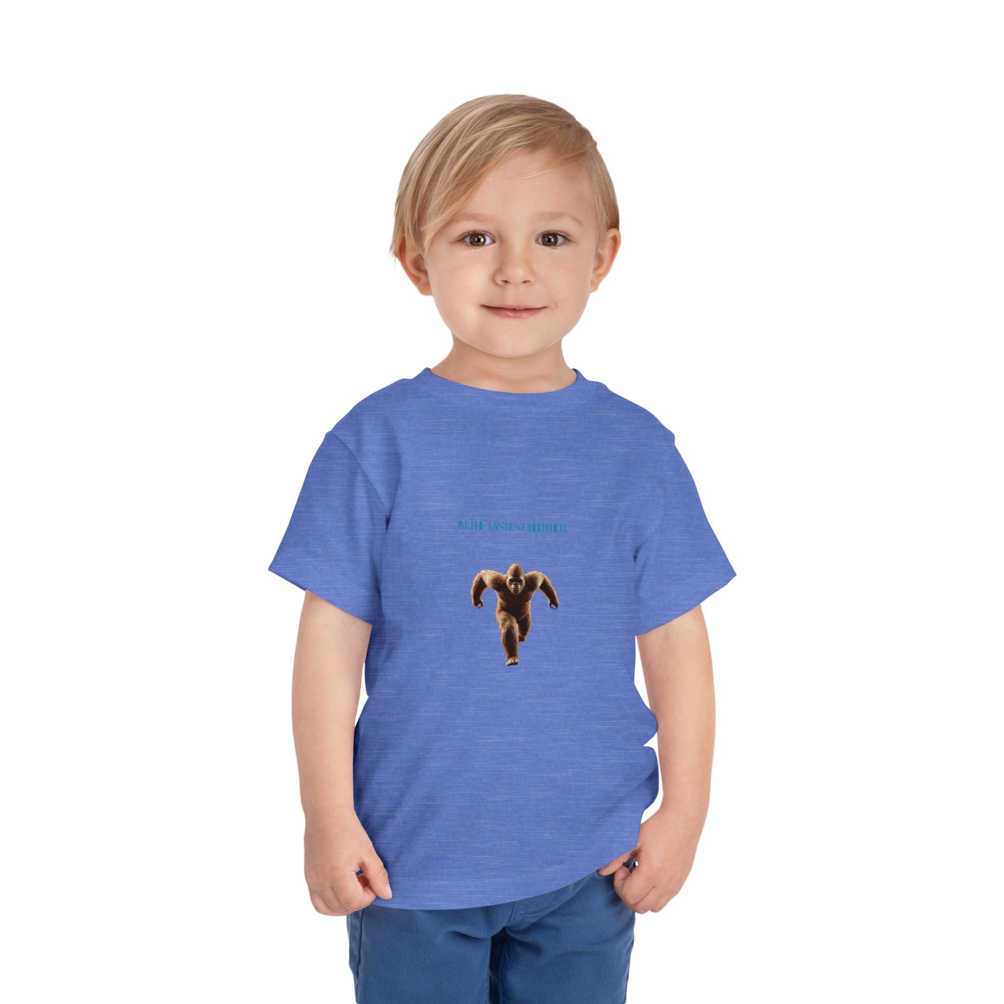 Toddler Tee with Running Sasquatch Print — Kids Shirt