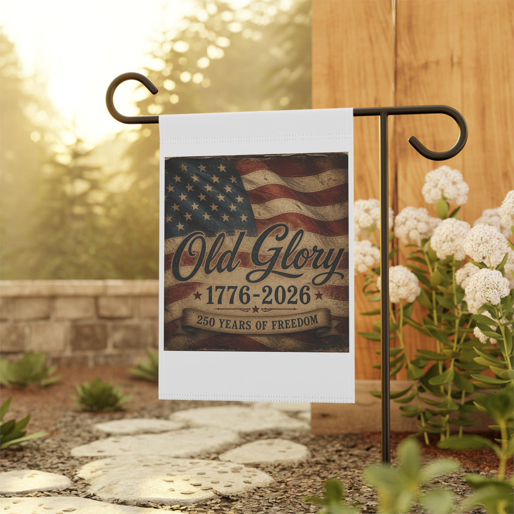 Old Glory 1776-2026 Garden Flag — Patriotic 250th Anniversary House Banner