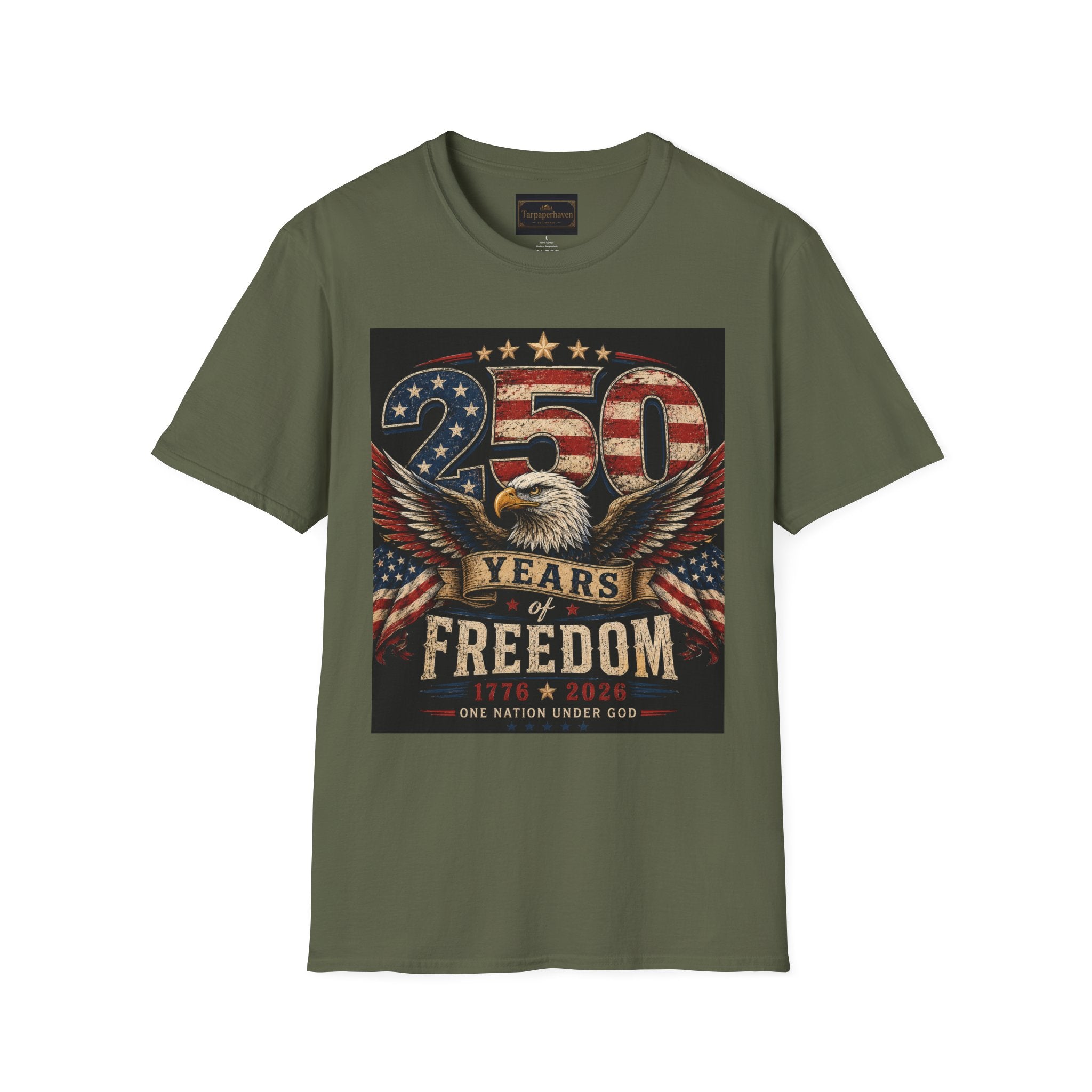 Patriotic 250 Years Freedom T-Shirt — American Flag Eagle Anniversary Tee