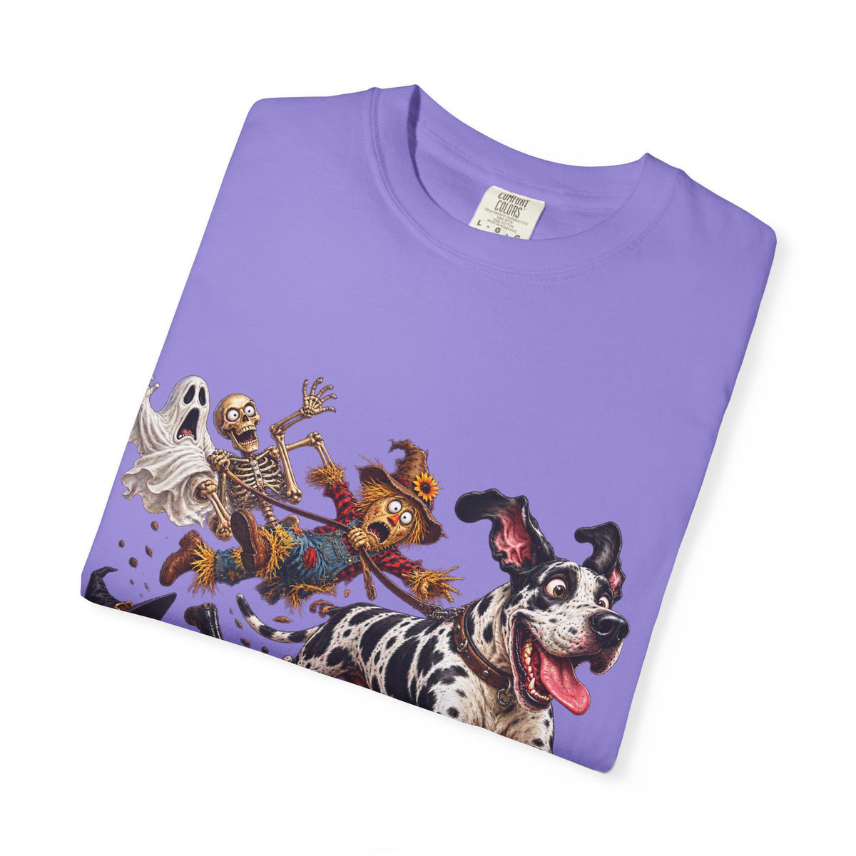 Halloween Great Dane T-Shirt — Cute Dog in Pumpkin Costume Graphic Tee