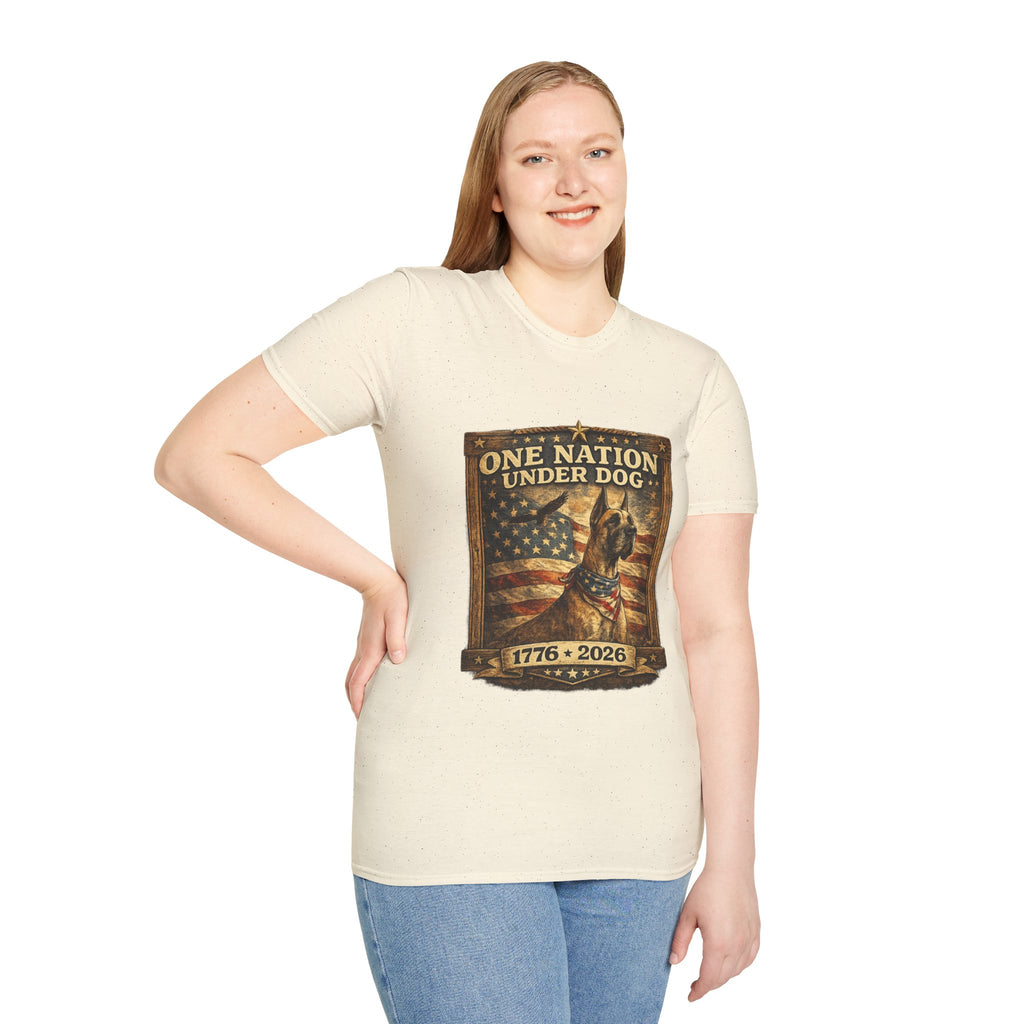 T‑Shirt — Patriotic American Flag Great Dane  Tee (1776–2026)