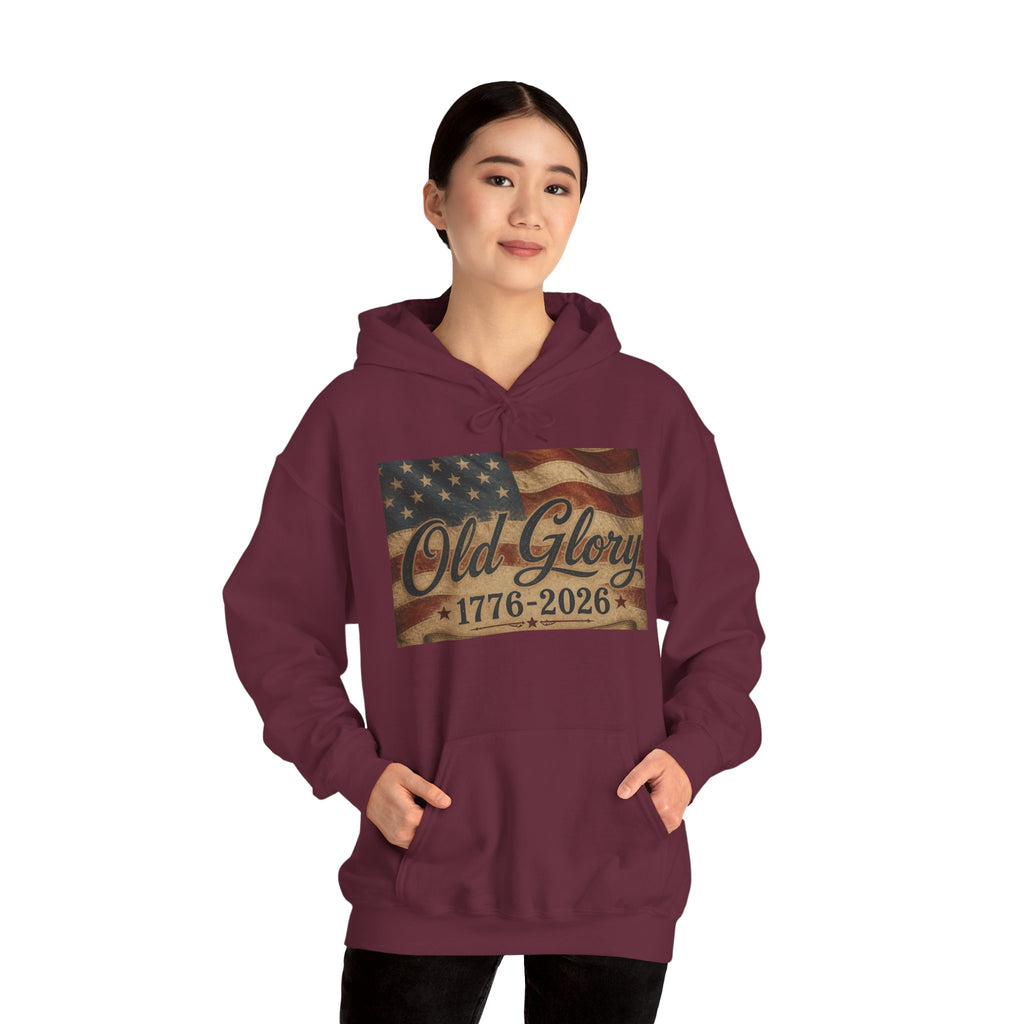 Patriotic Old Glory 1776-2026 Hoodie — American Flag Sweatshirt