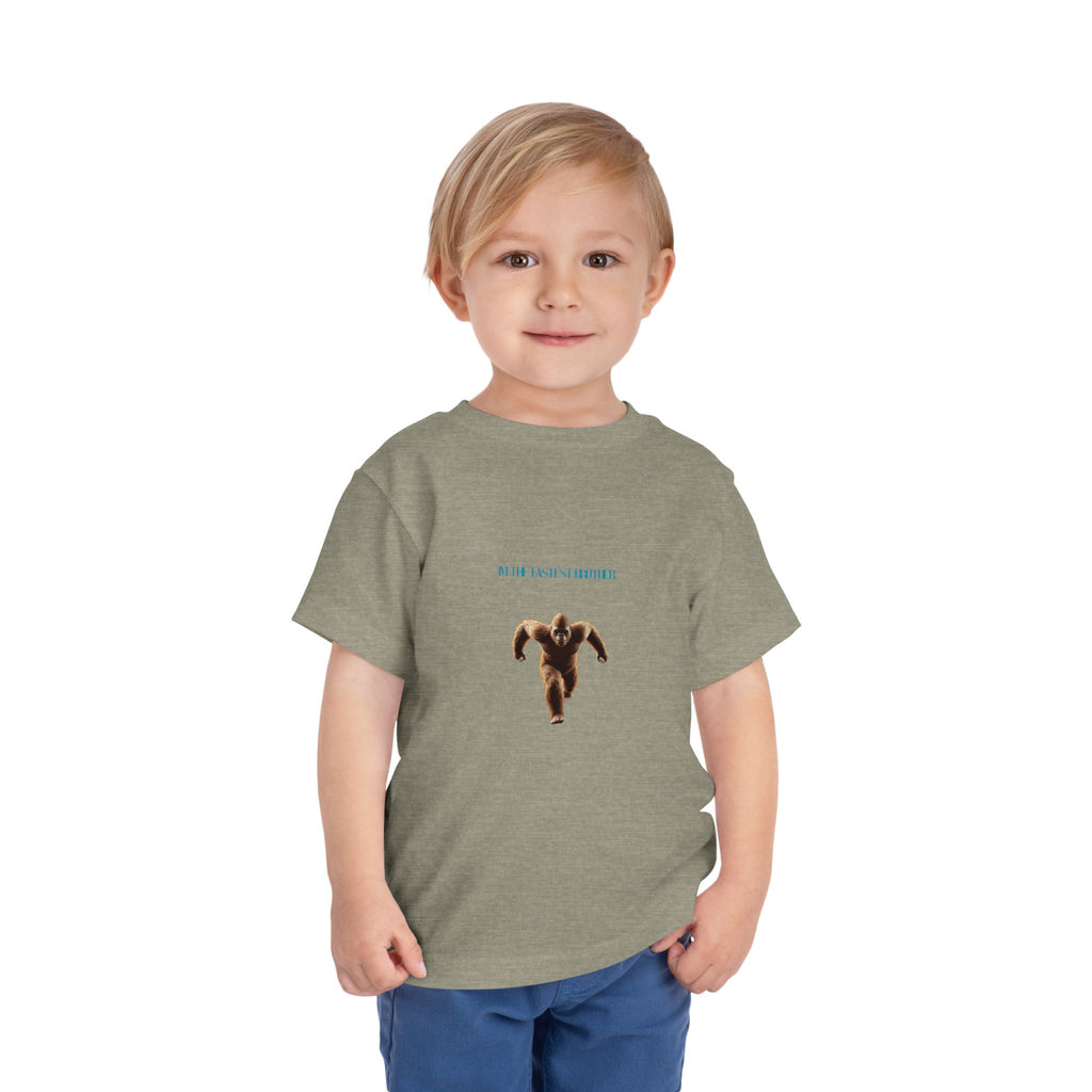 Toddler Tee with Running Sasquatch Print — Kids Shirt