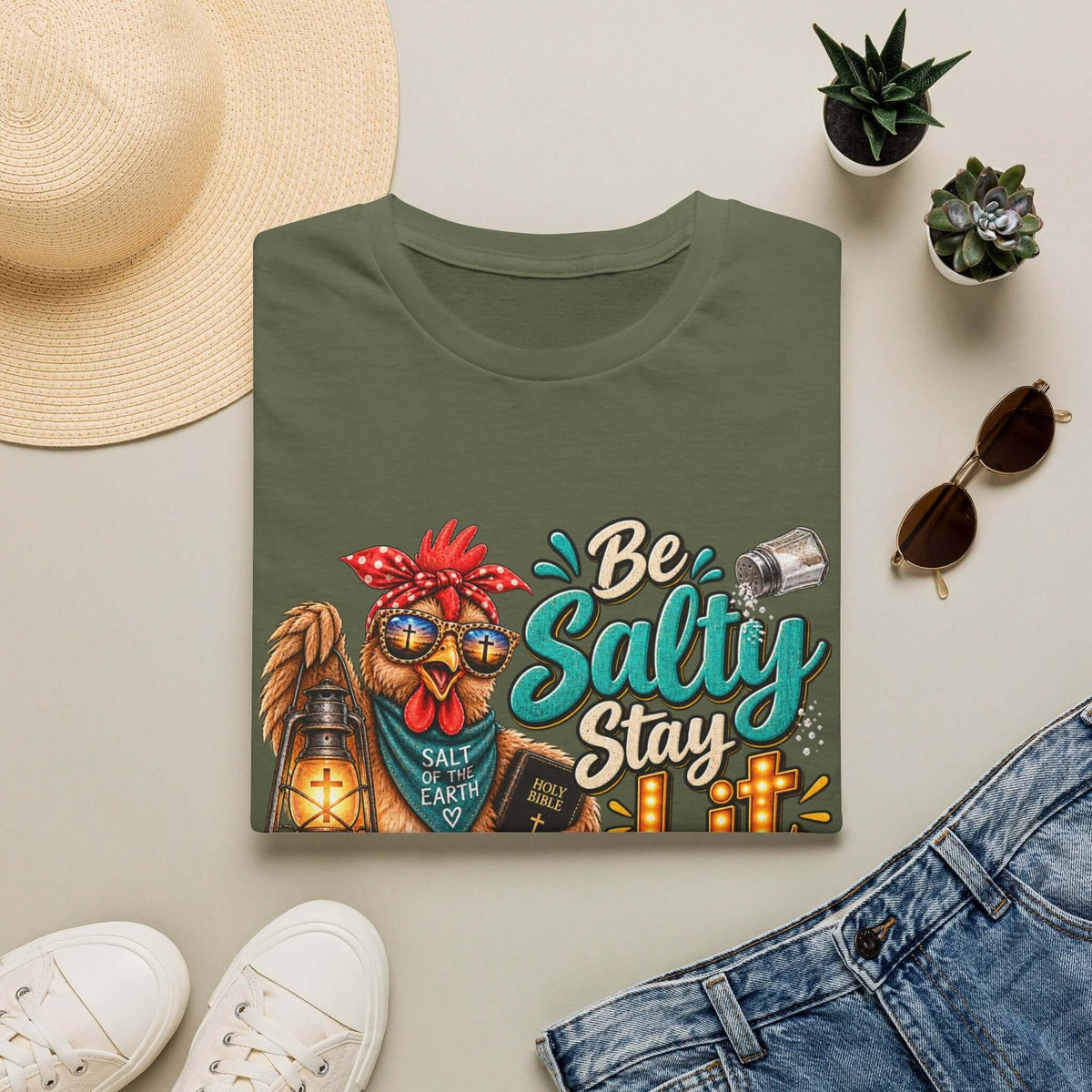 Be Salty Stay Lit Chicken  T-Shirt