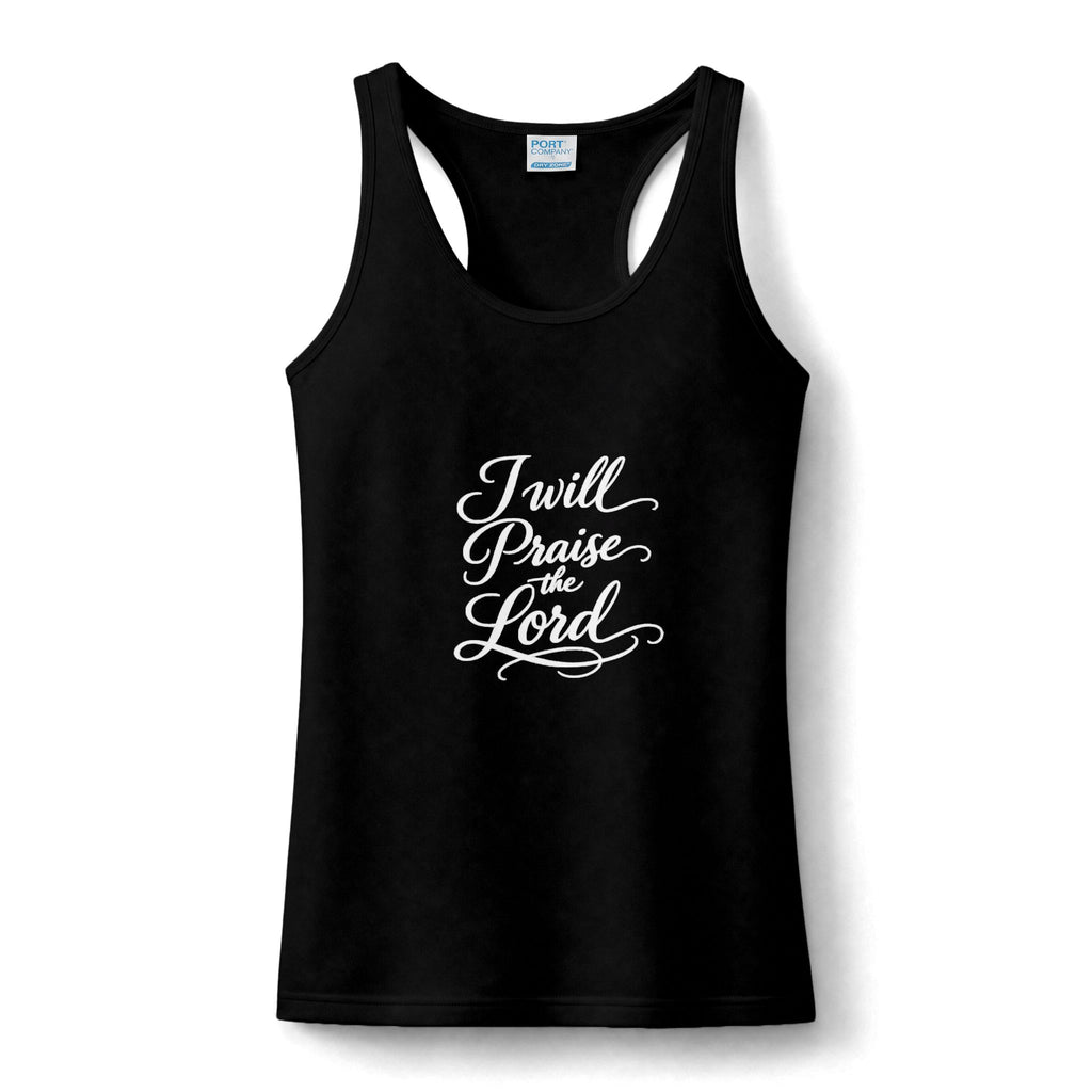 Praise the Lord Women's Performance Tank Top – 'I Will Praise the Lord' Christian Faith Activewear