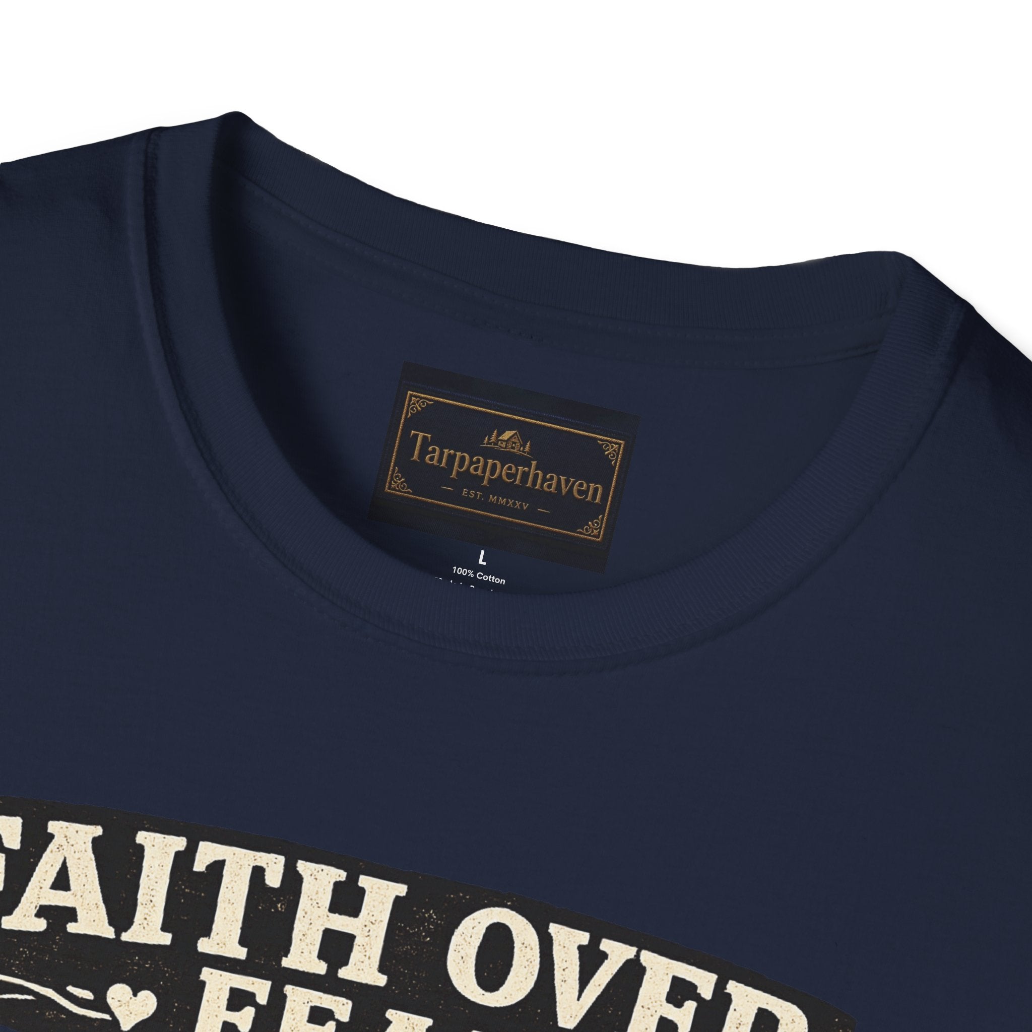 Faith Over Fear Quilting T‑Shirt — Chicken & Sewing Machine Graphic