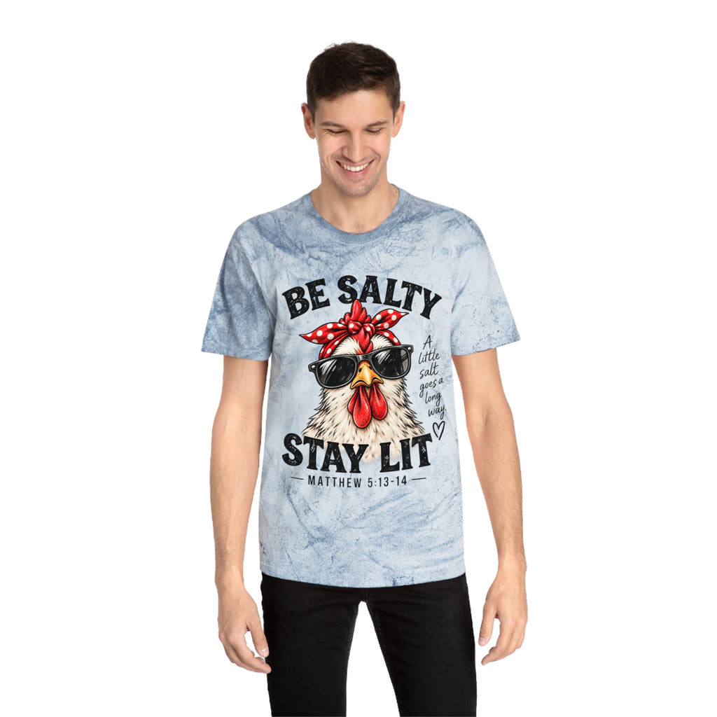 Be Salty Stay Lit Chicken Tee — Christian Faith Graphic T-Shirt