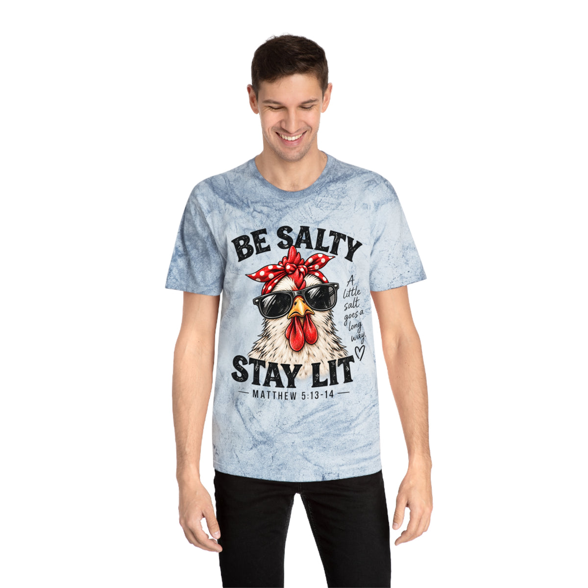 Be Salty Stay Lit Chicken Tee — Christian Faith Graphic T-Shirt