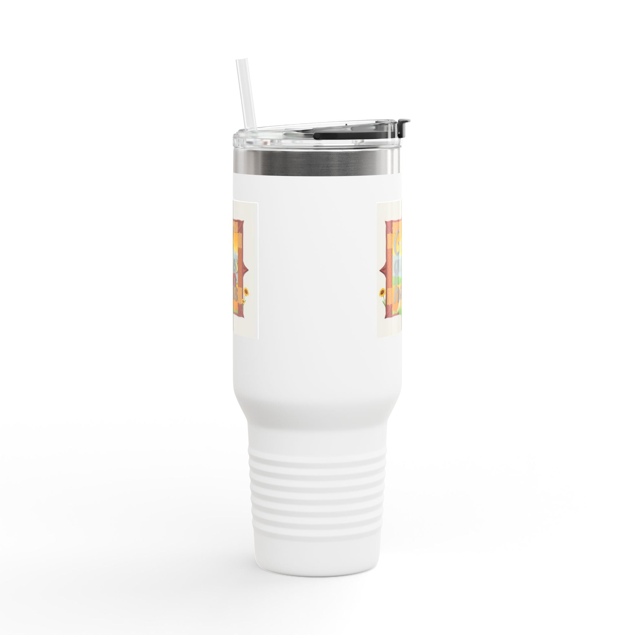 40oz Insulated Travel Mug — "God Guides My Hands" Inspirational Tumbler
