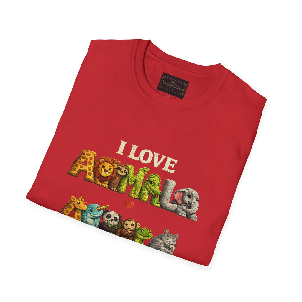 "I Love Animals" Cute Wildlife Graphic Tee
