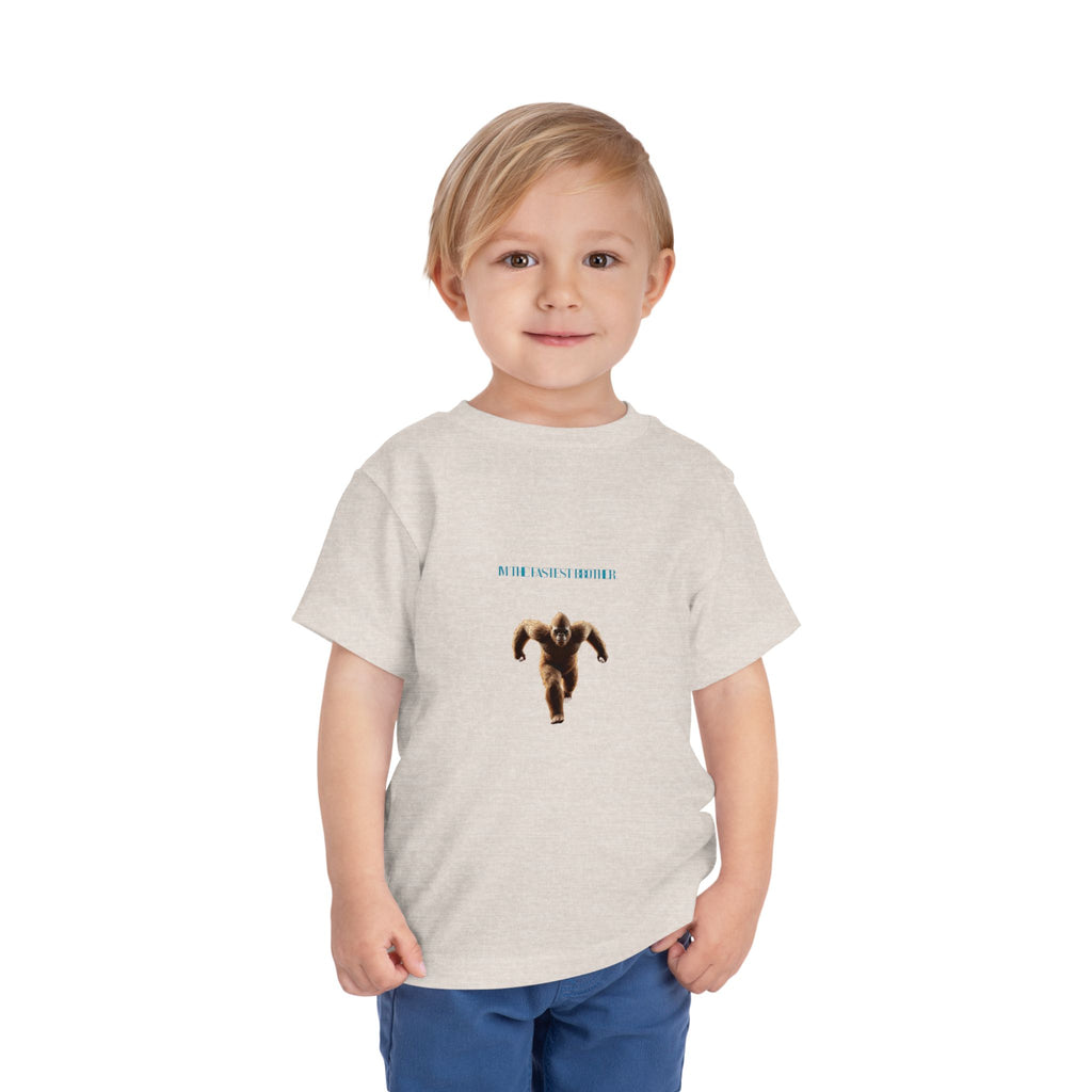 Toddler Tee with Running Sasquatch Print — Kids Shirt
