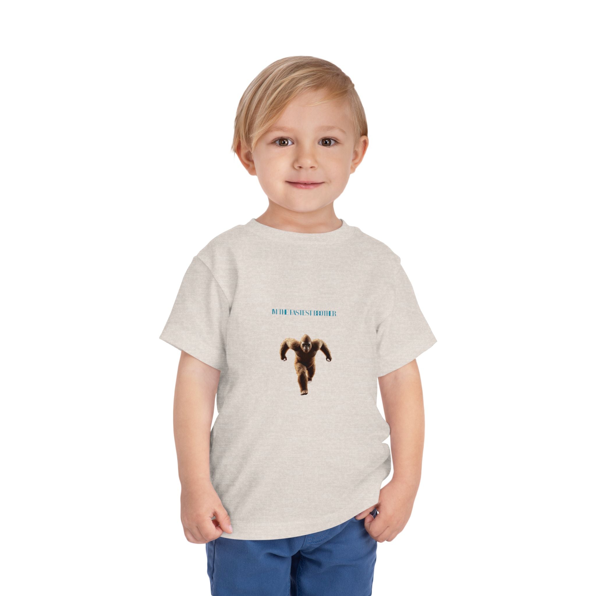 Toddler Tee with Running Sasquatch Print — Kids Shirt
