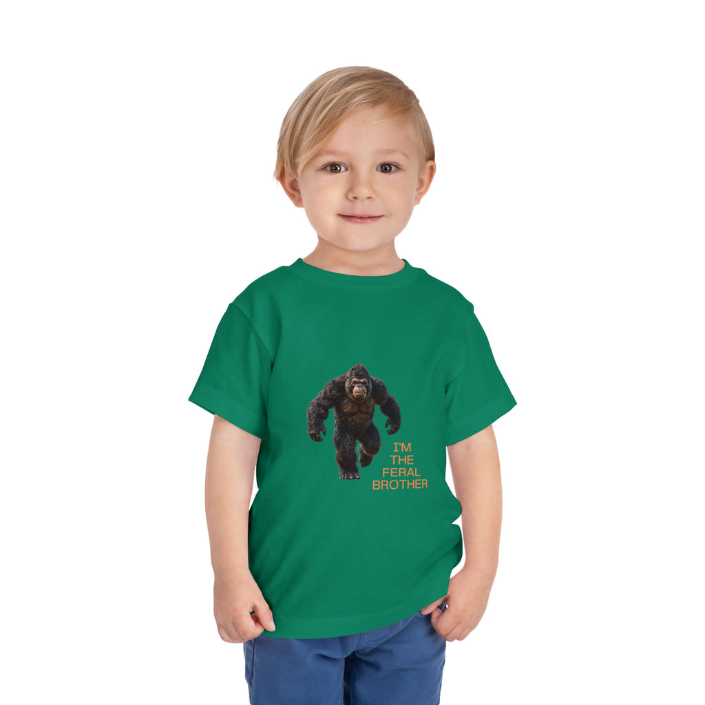 Toddler Tee — "I’m the Feral Brother" Sasquatch Graphic