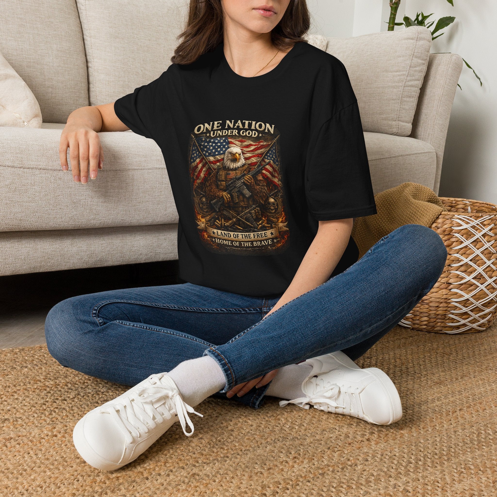 One Nation Under God Eagle T-Shirt — American Flag Patriotic Graphic Tee