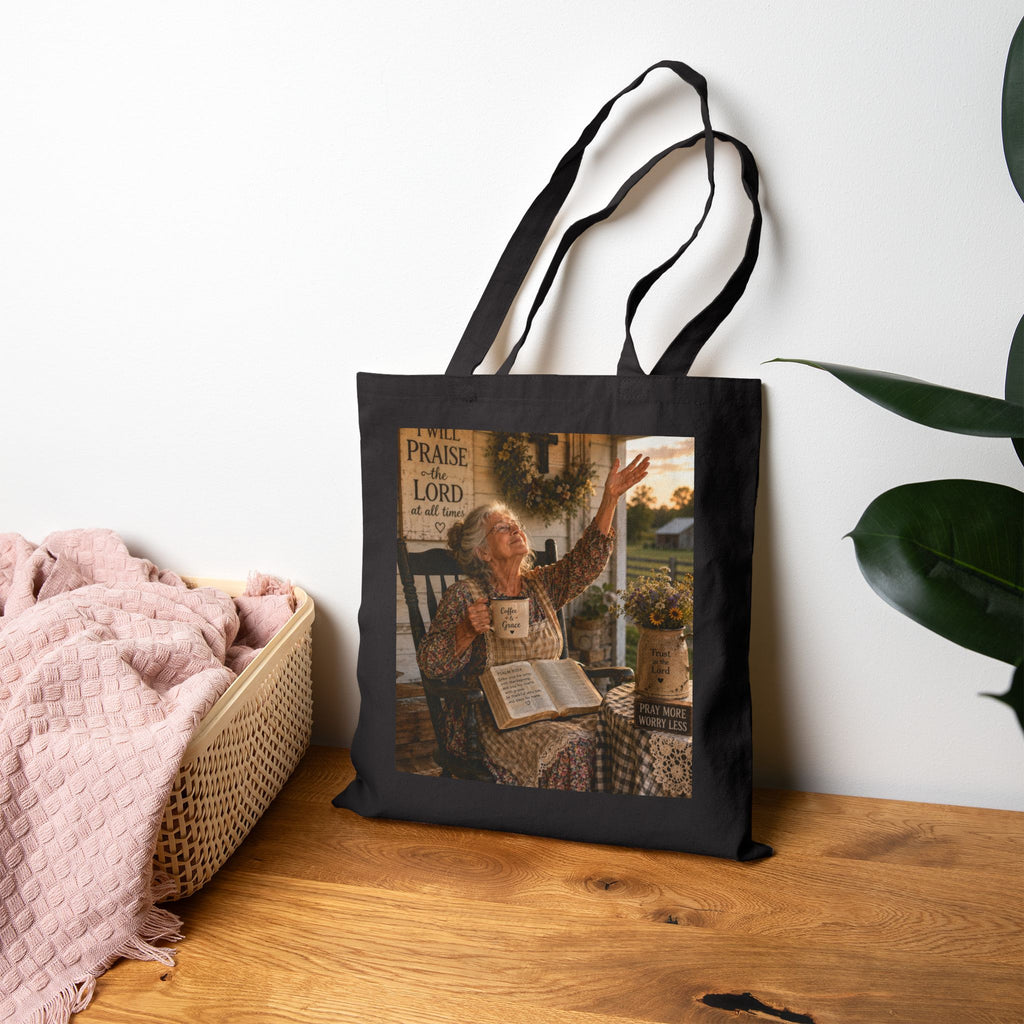 I Will Praise the Lord christian  Cotton Tote Bag