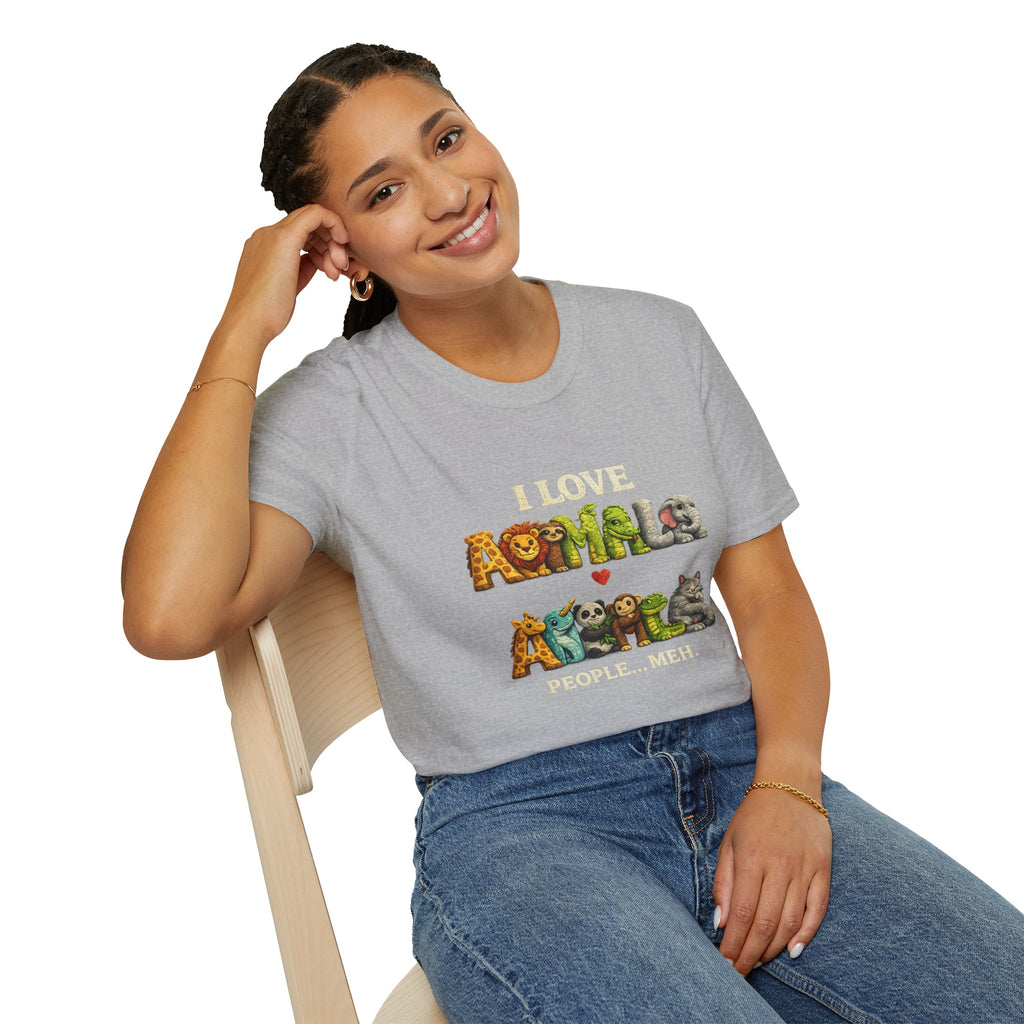 "I Love Animals" Cute Wildlife Graphic Tee