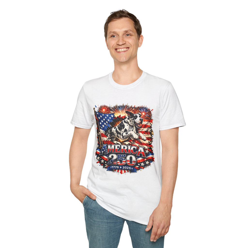 Patriotic Great Dane 'Merica Tee — American Flag 250th T-Shirt