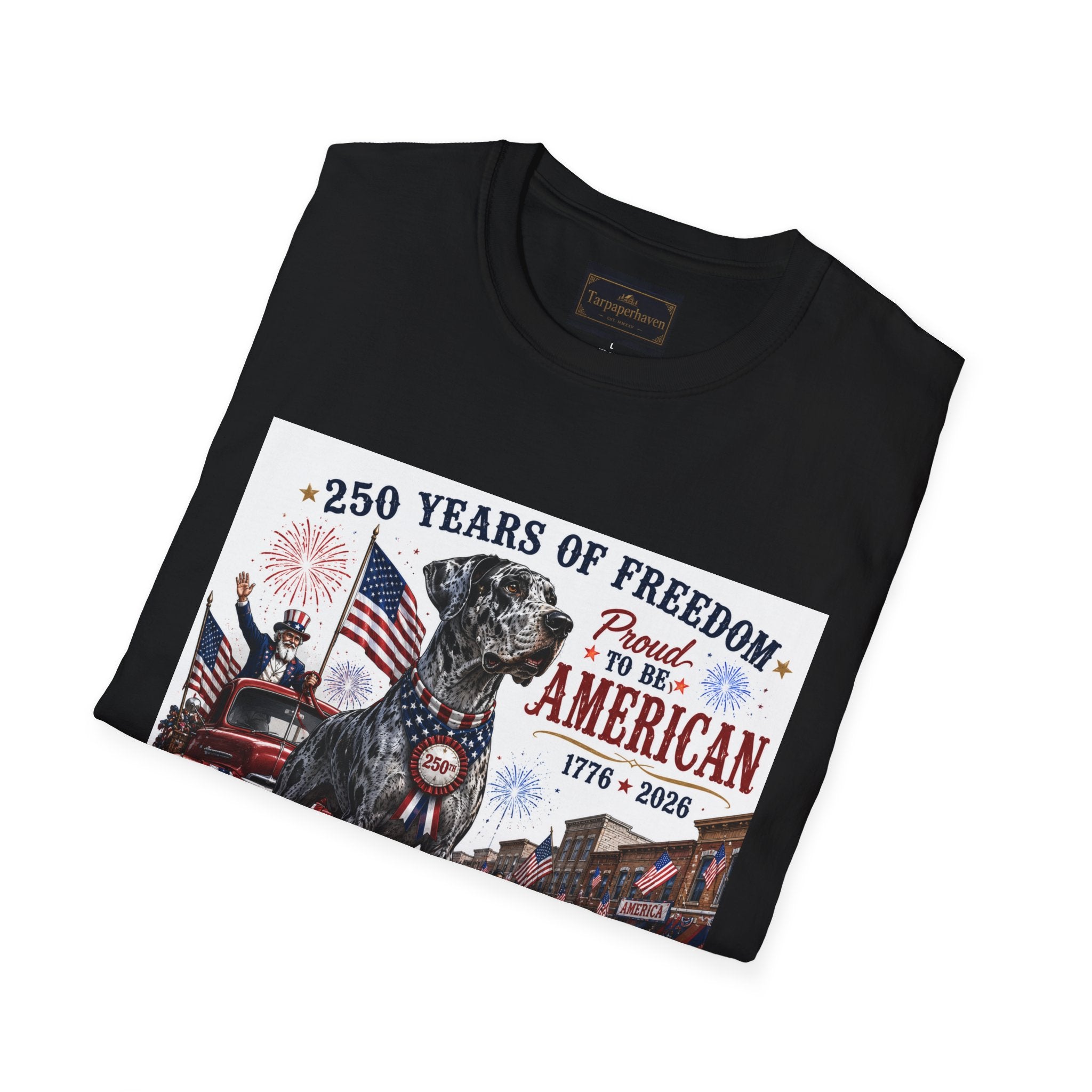 250th Great Dane T-Shirt — 1776–2026 Patriotic Tee