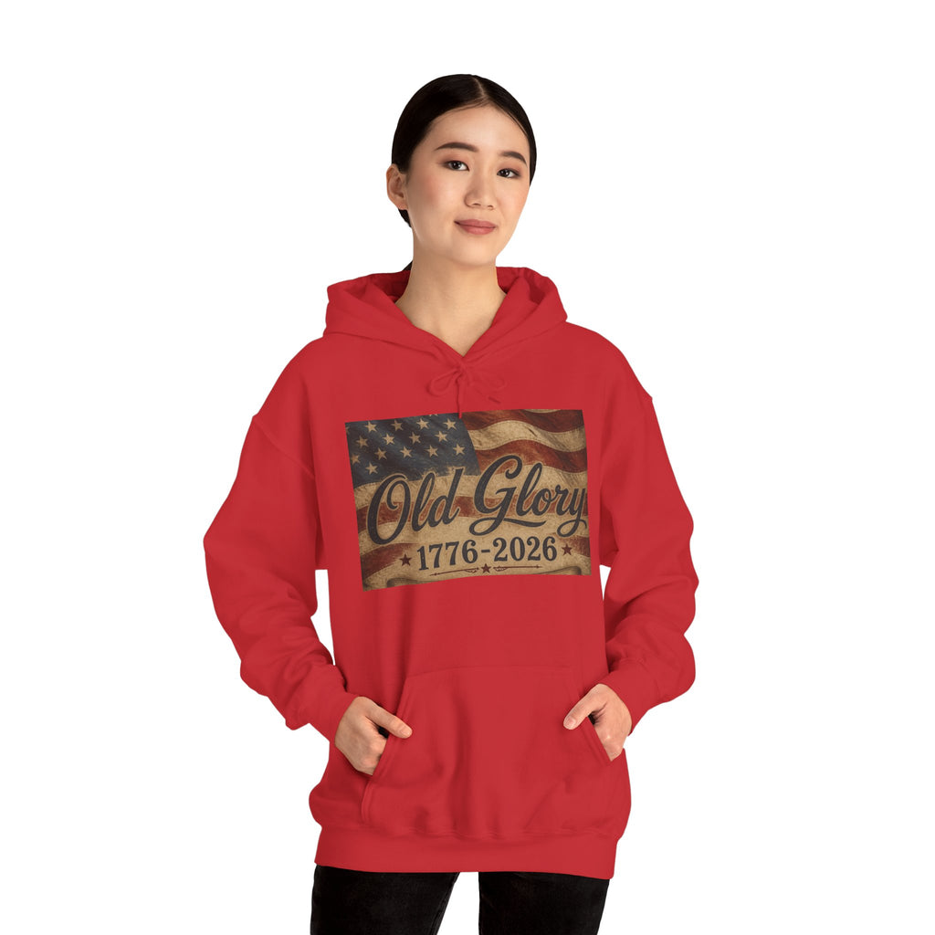 Patriotic Old Glory 1776-2026 Hoodie — American Flag Sweatshirt