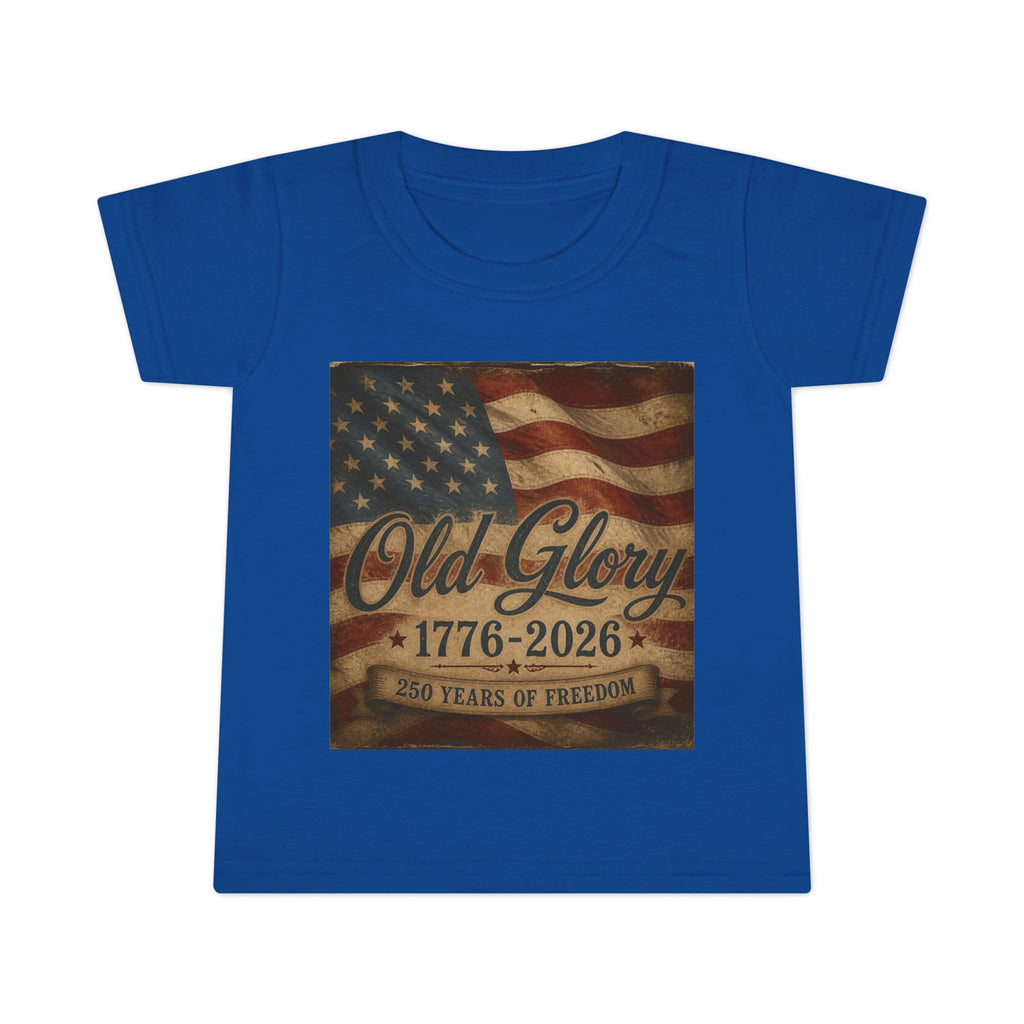 Toddler T-Shirt - "Old Glory 1776-2026"  Patriotic Flag Tee