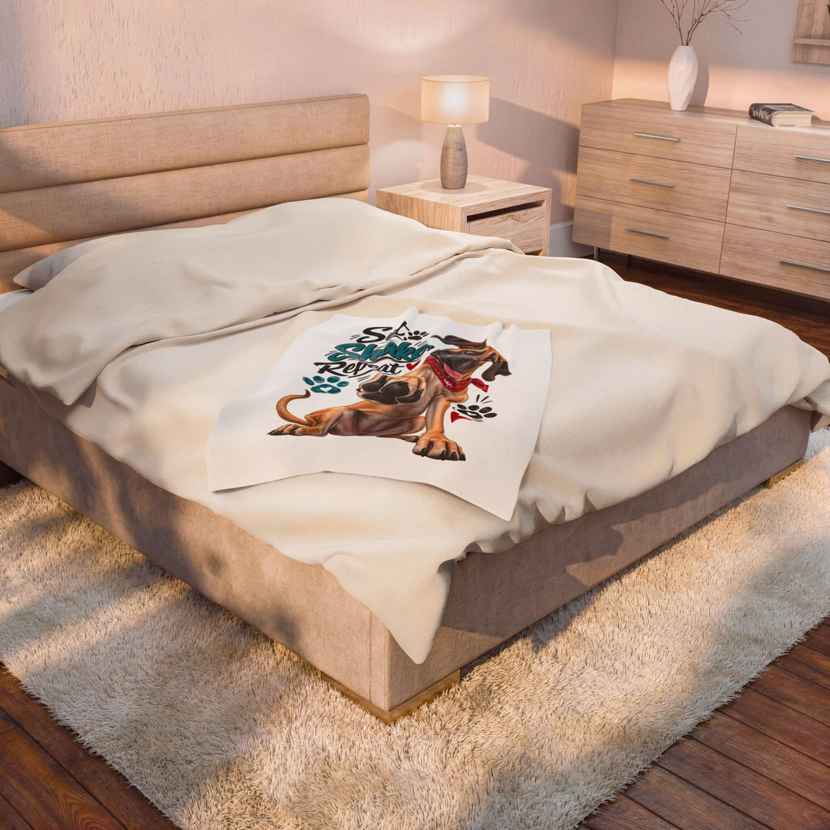 Dog Paw Throw Blanket
