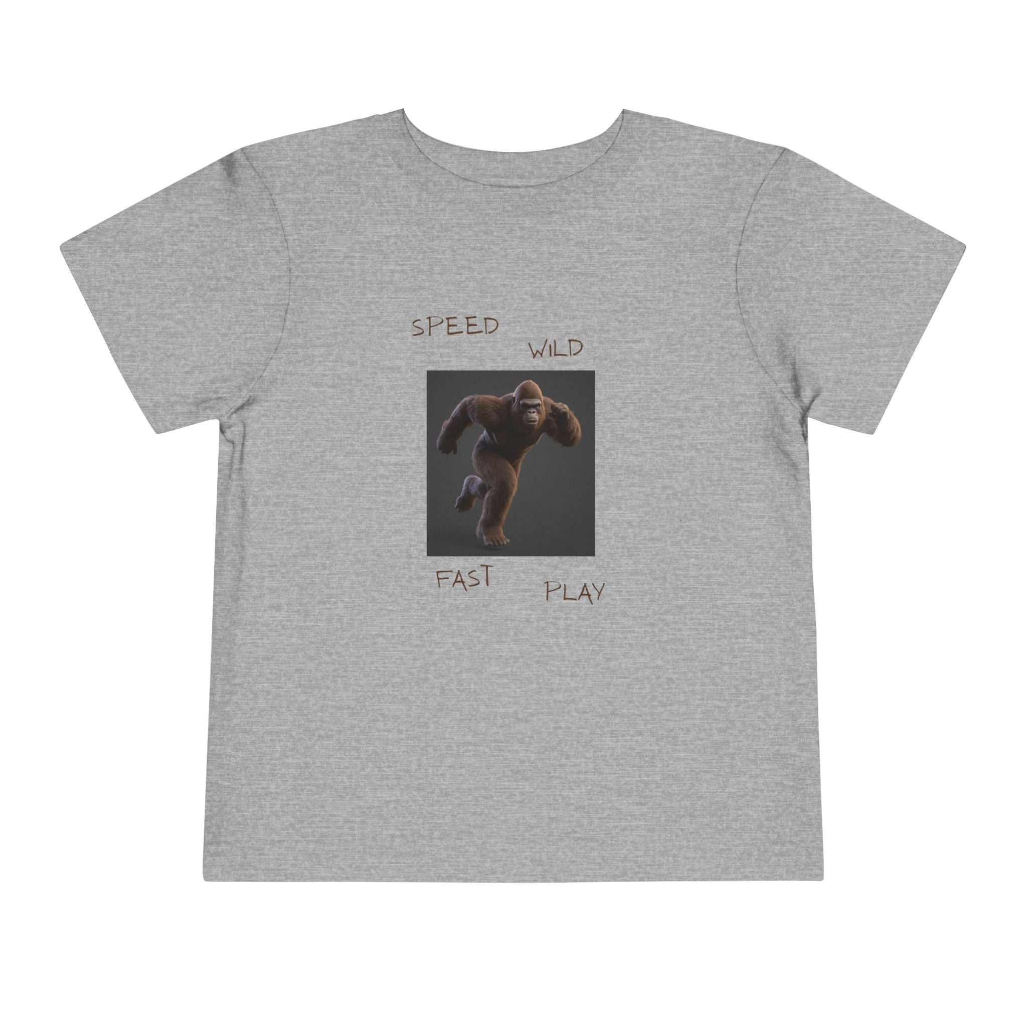 Toddler Tee — 'Speed Wild Fast Play' Running SasquatchGraphic