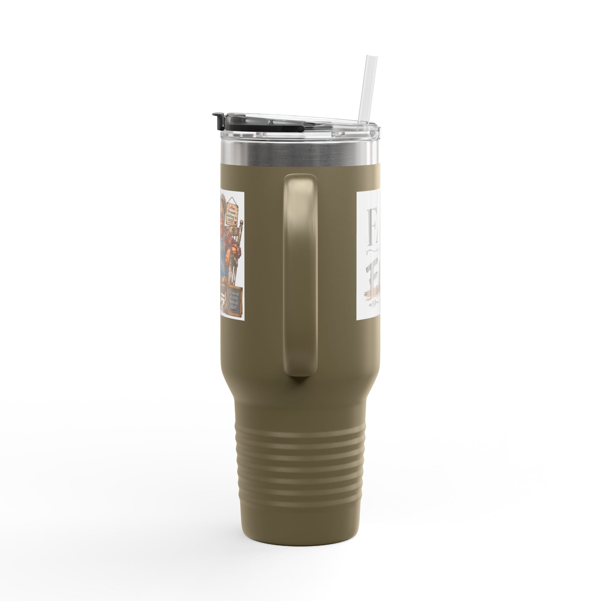 40oz Insulated Travel Mug Country Granny Coffee Addict