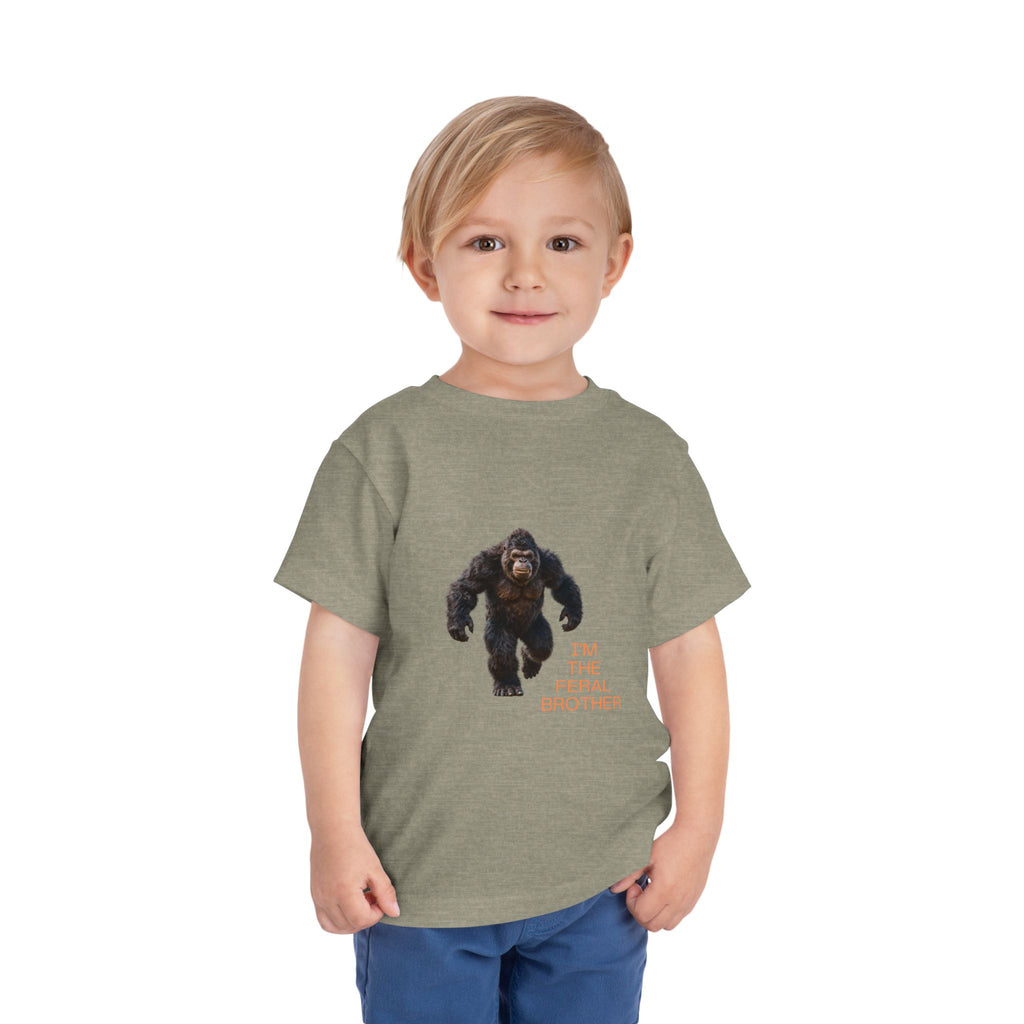 Toddler Tee — "I’m the Feral Brother" Sasquatch Graphic