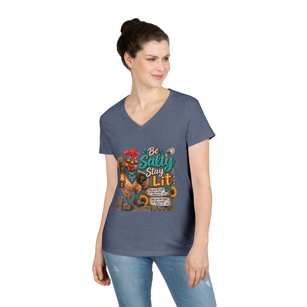 Be Salty Stay Lit Chicken V-Neck Tee