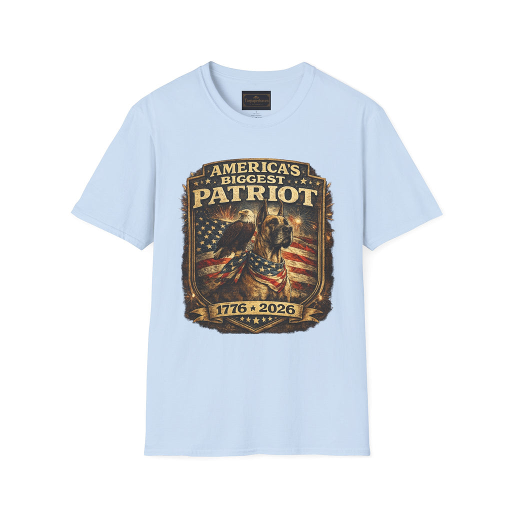Patriot T-Shirt — Great Dane 1776–2026 Vintage Eagle Flag Tee