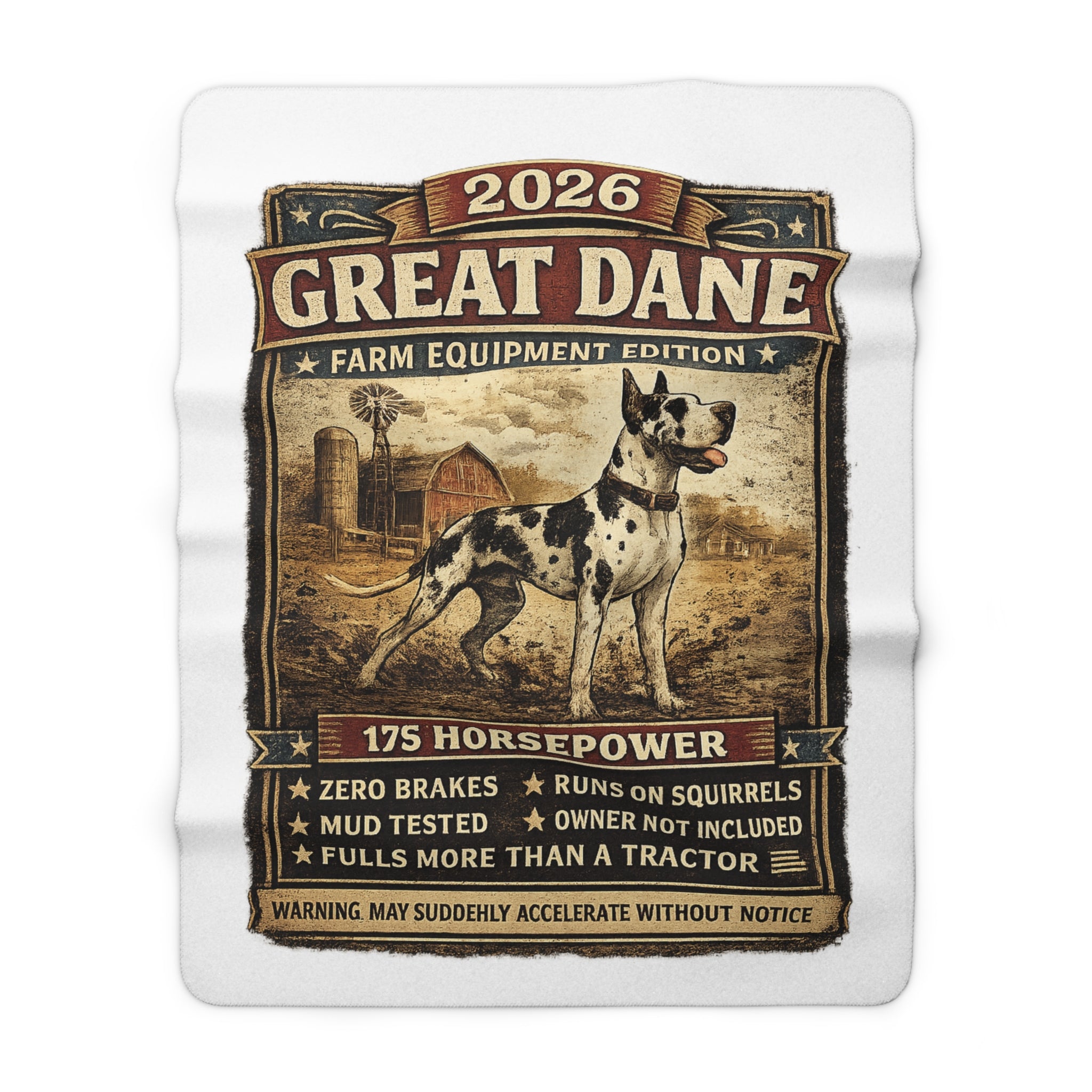Great Dane Sherpa Blanket — Farm Horse Power  Edition (2026)