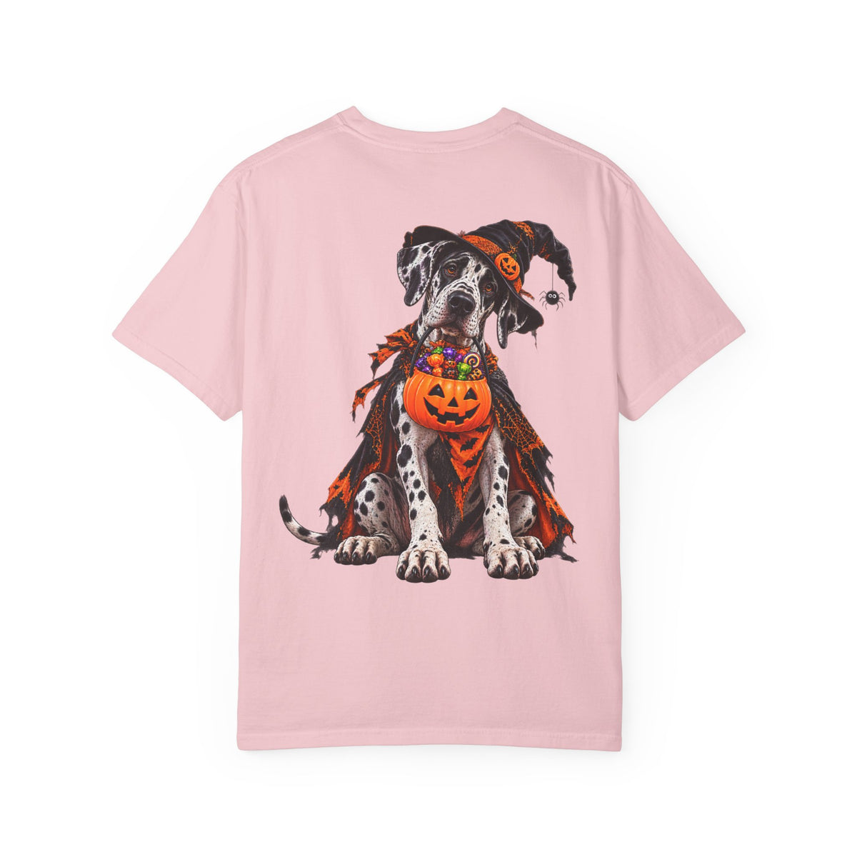 Halloween Great Dane T-Shirt — Cute Dog in Pumpkin Costume Graphic Tee