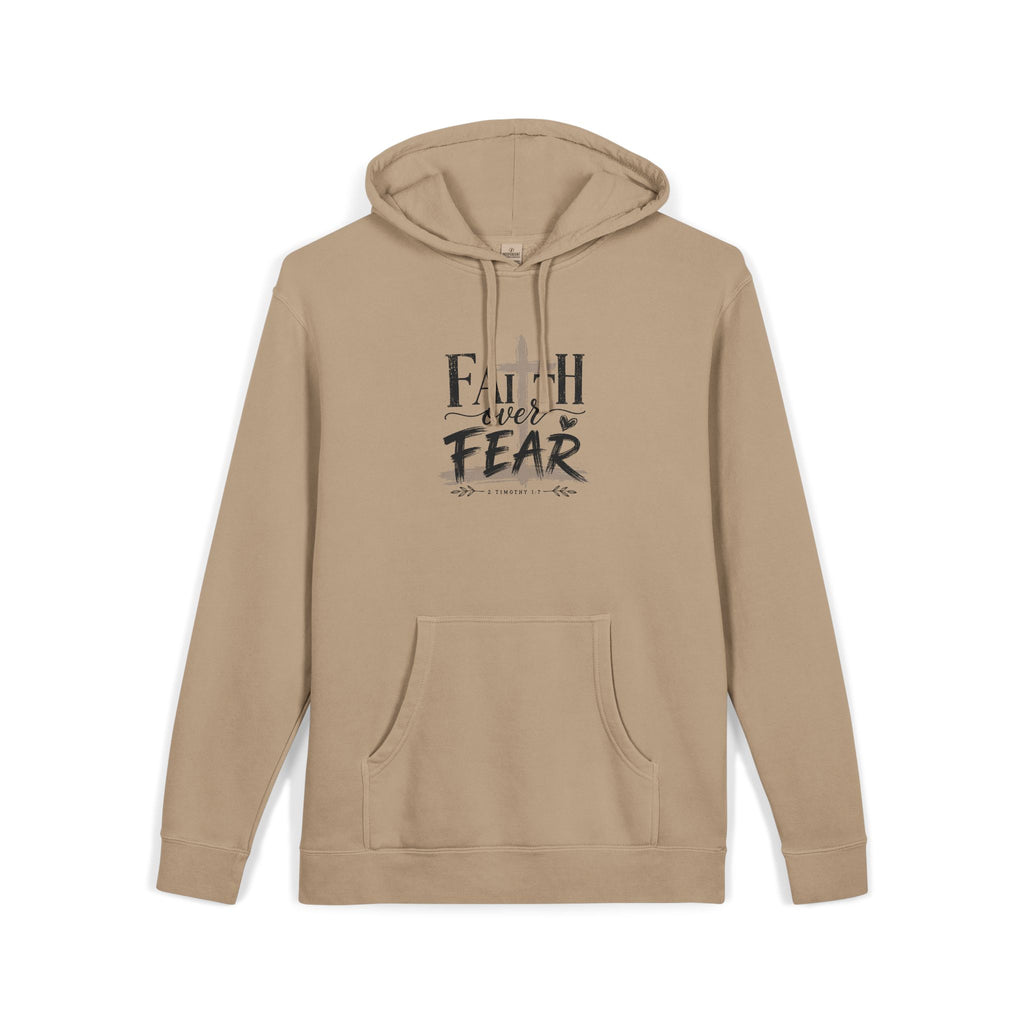 Faith Over Fear Hoodie — 'The Narrow Path Vintage Graphic Pigment-Dyed Hoodie