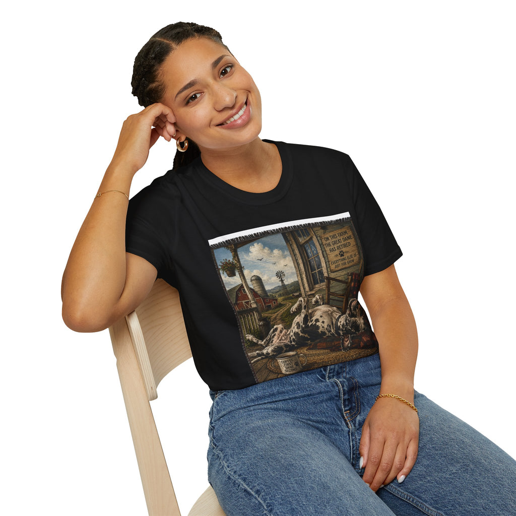 Great Dane Sleeping   Farmhouse Art T‑Shirt