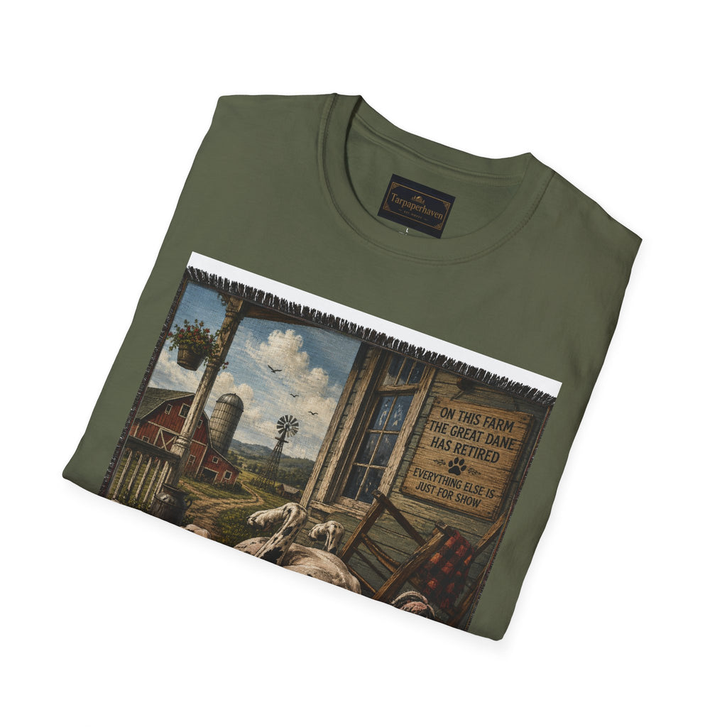 Great Dane Sleeping   Farmhouse Art T‑Shirt