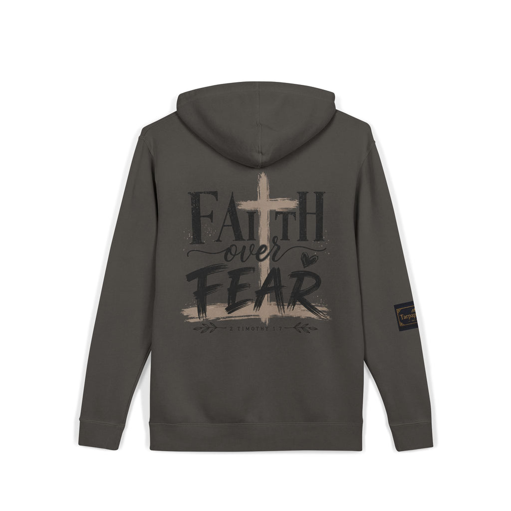 Faith Over Fear Hoodie — Pigment-Dyed Inspirational Pullover