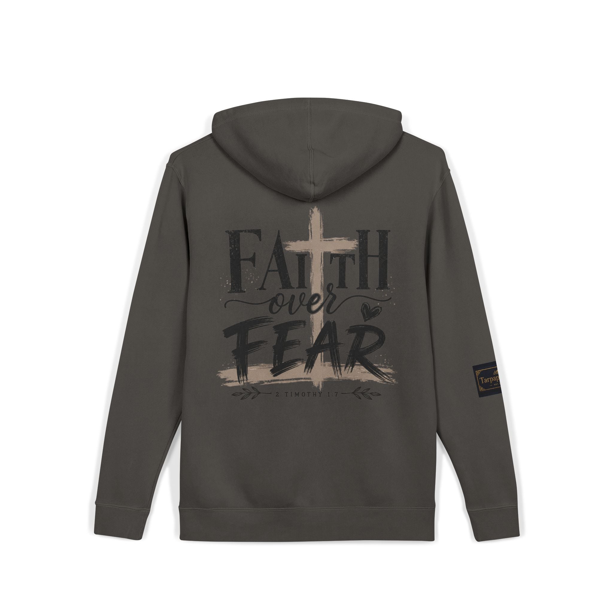 Faith Over Fear Hoodie — Pigment-Dyed Inspirational Pullover