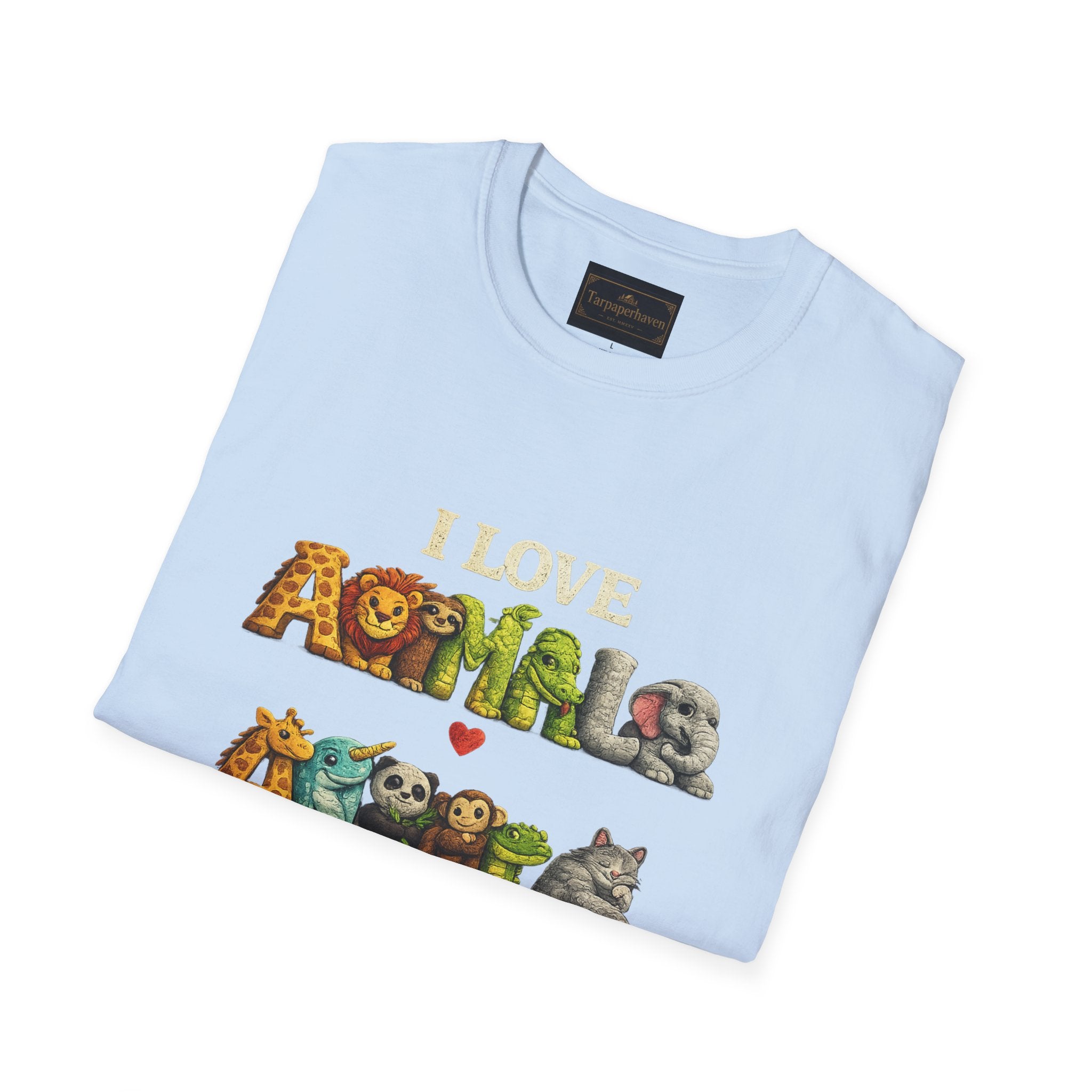 "I Love Animals" Cute Wildlife Graphic Tee